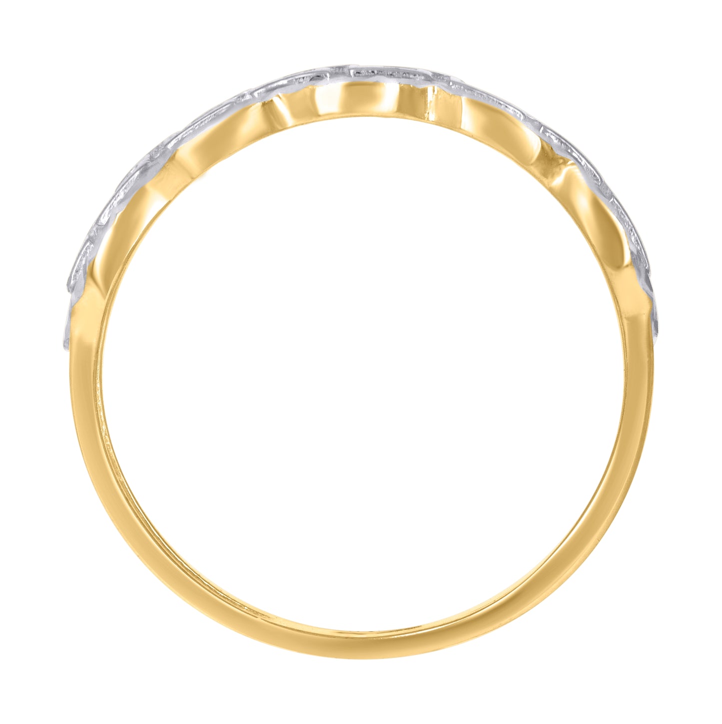 10K Two-tone Gold Womens Greek Key Fashion Ring