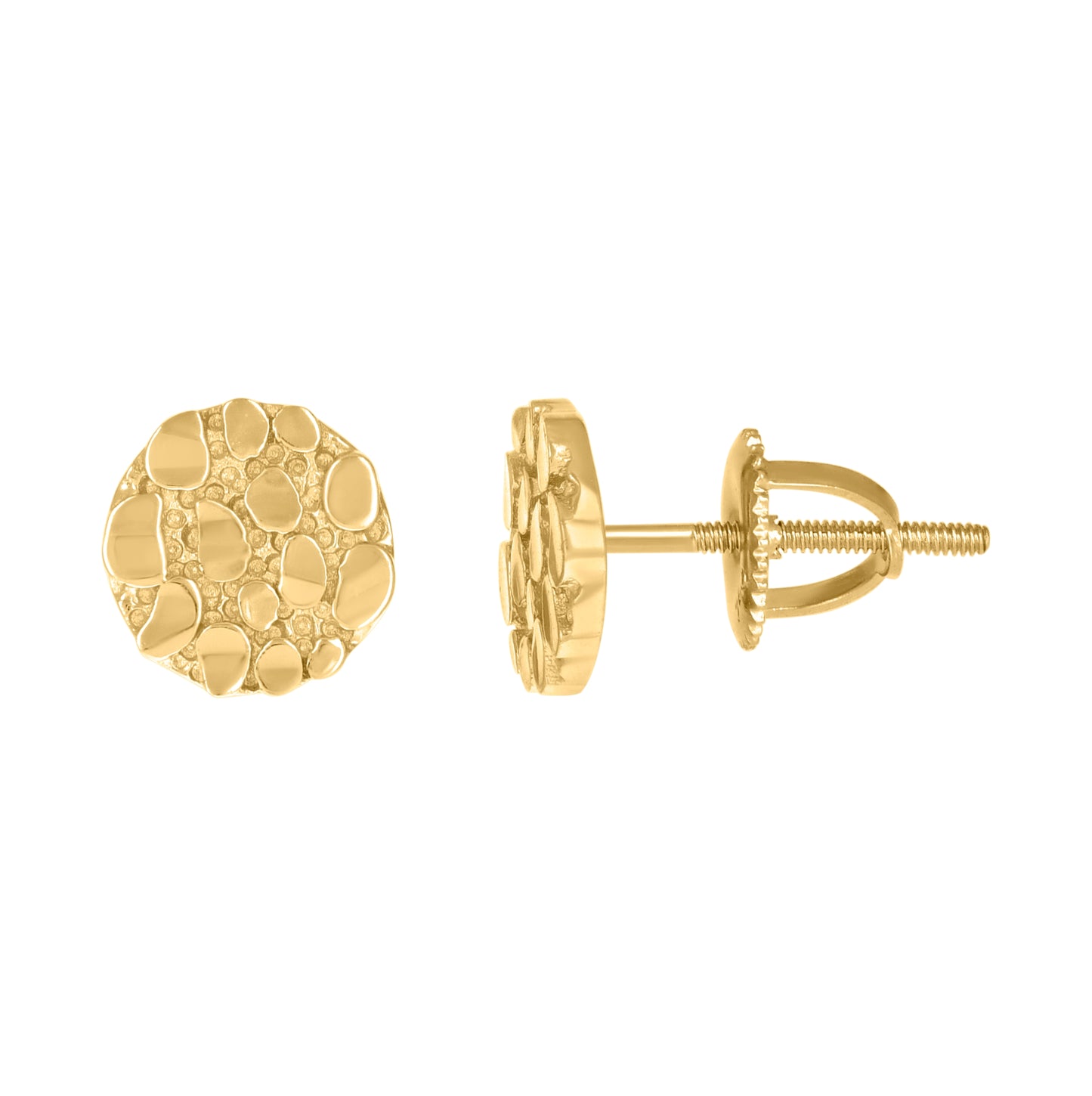 Sterling Silver Unisex Nugget Fashion Stud Earrings