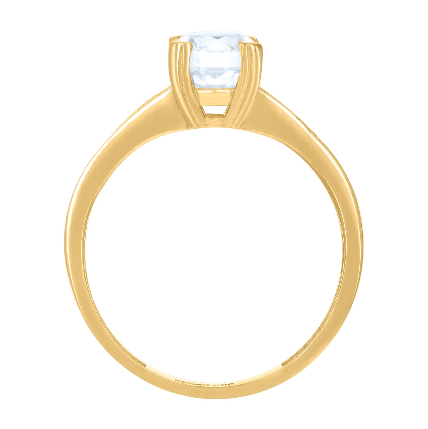 10K Yellow Gold Womens Cubic-Zirconia Engagement Ring