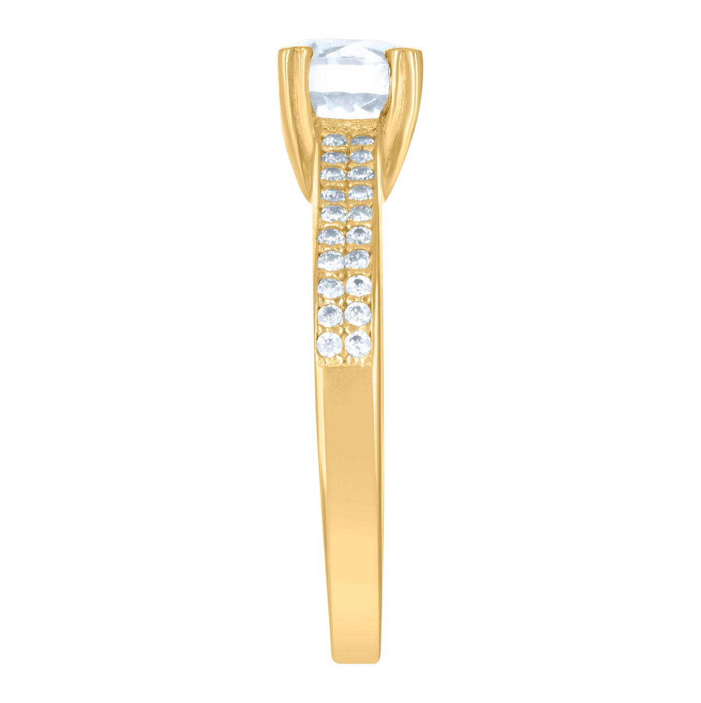 10K Yellow Gold Womens Cubic-Zirconia Engagement Ring