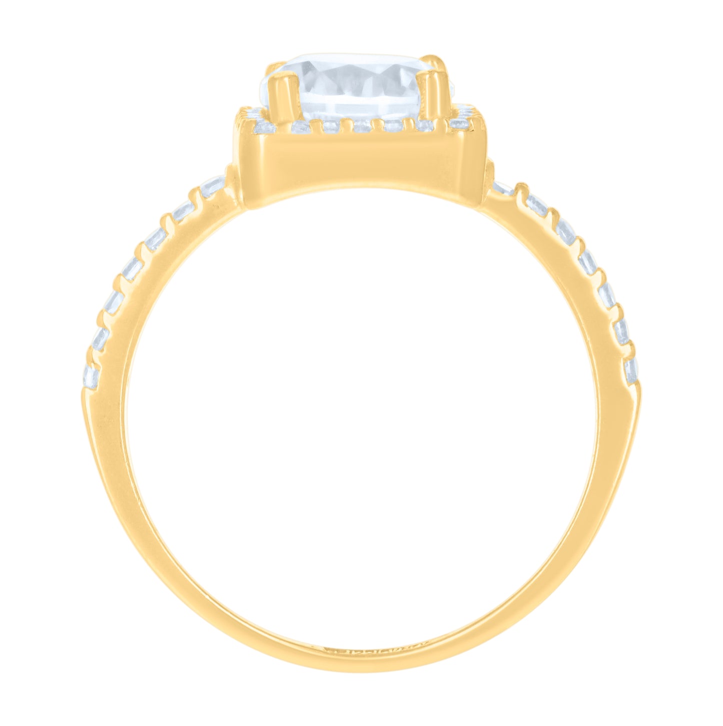 10K Yellow Gold Womens Cubic-Zirconia Fashion Ring