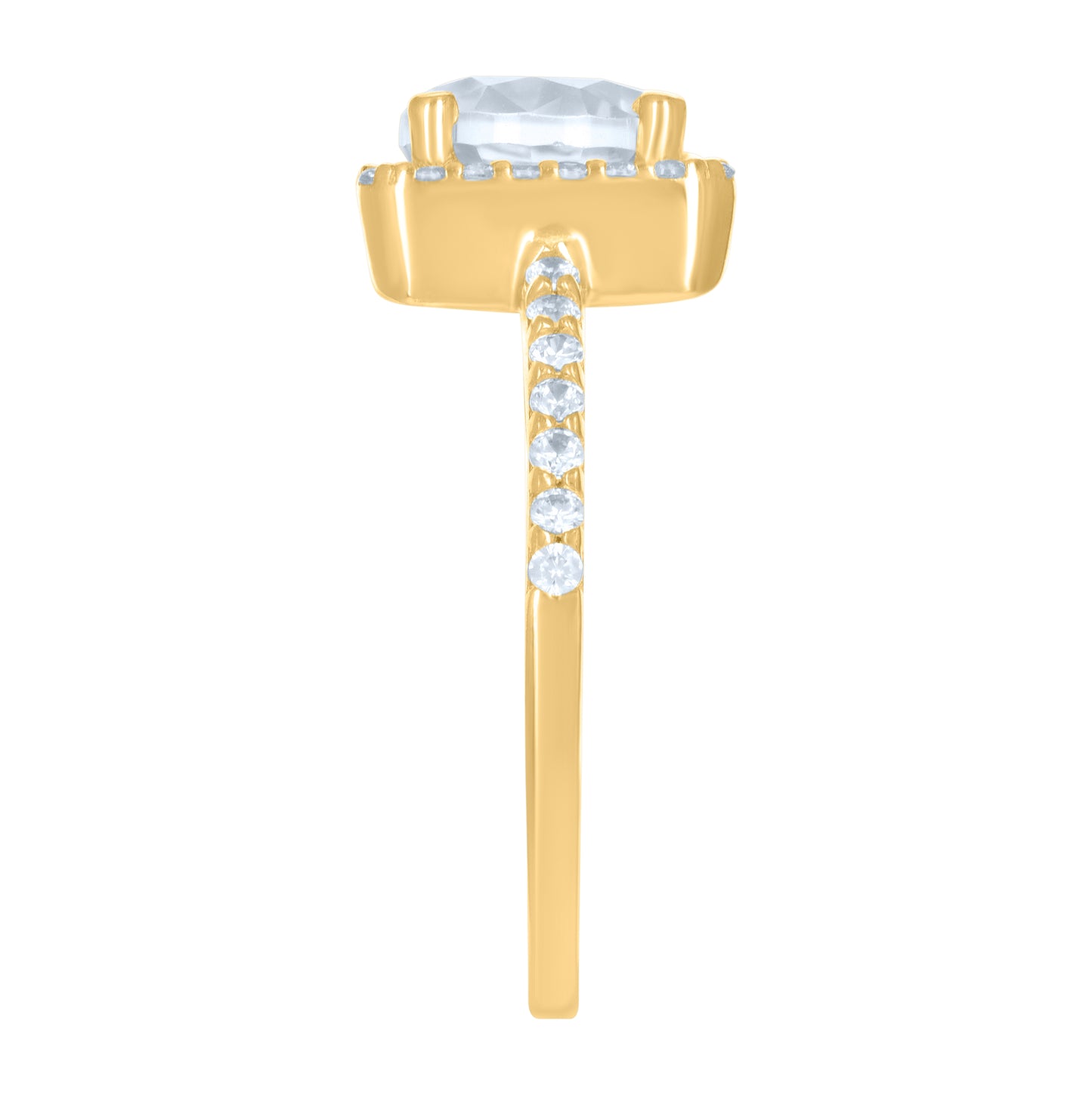 10K Yellow Gold Womens Cubic-Zirconia Fashion Ring