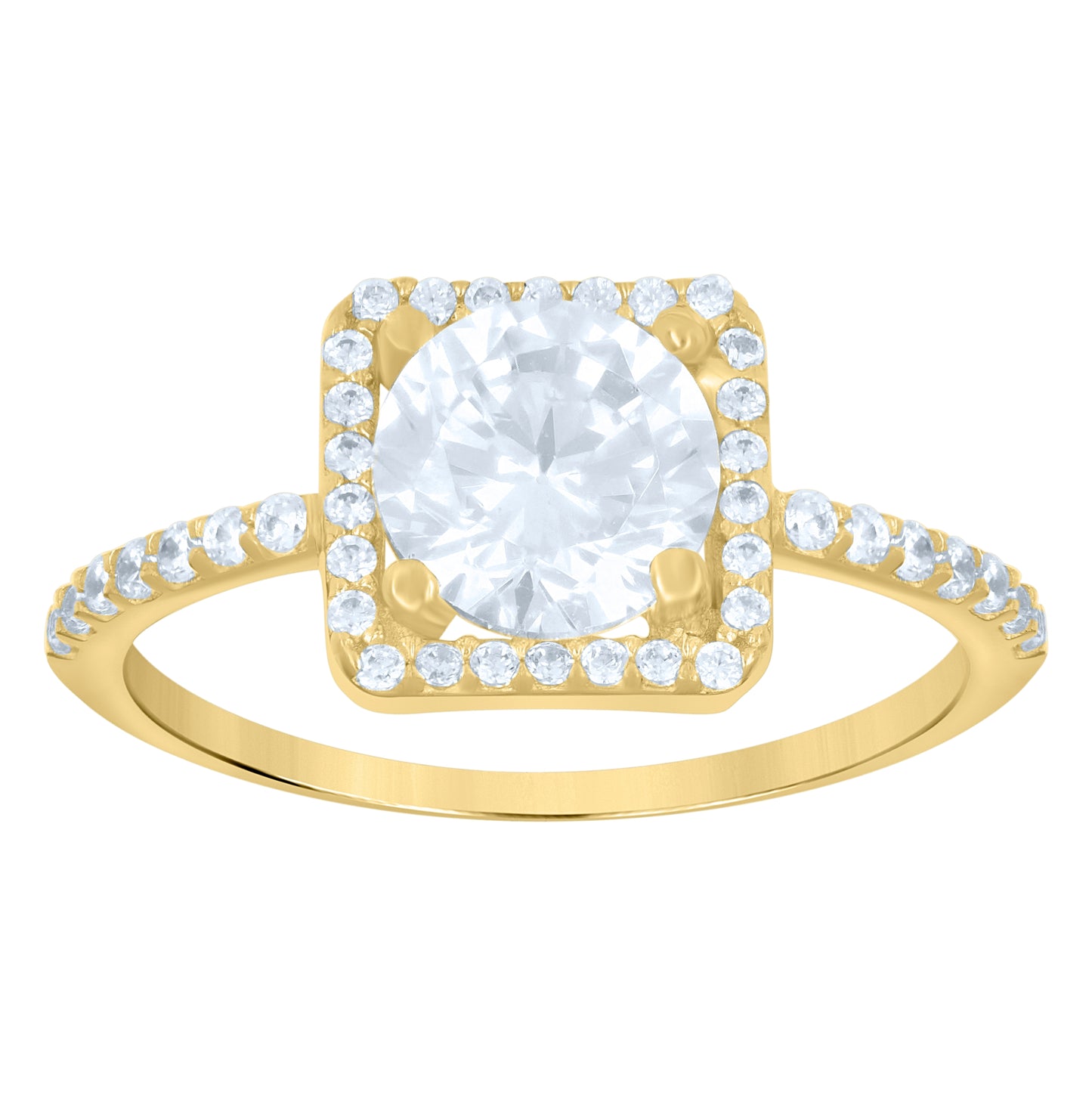 10K Yellow Gold Womens Cubic-Zirconia Fashion Ring