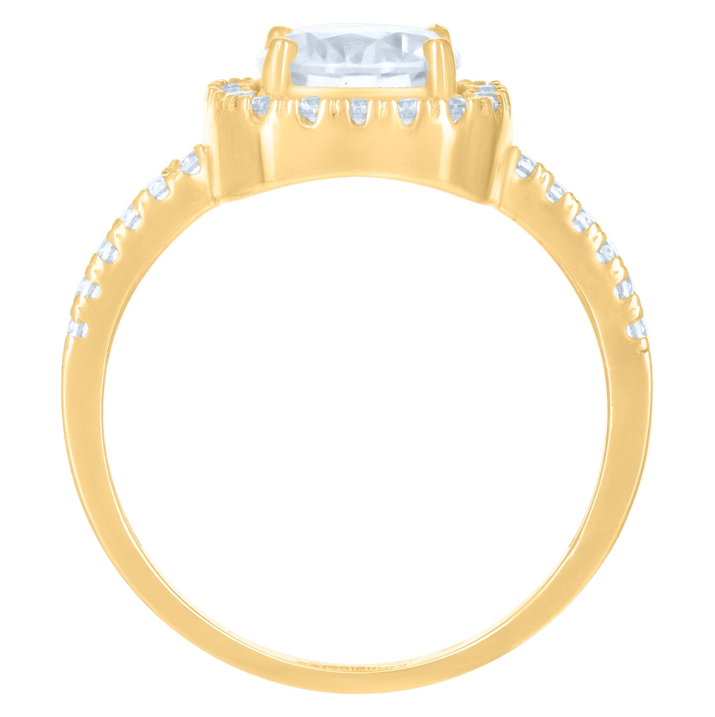10K Yellow Gold Womens Cubic-Zirconia Fashion Ring