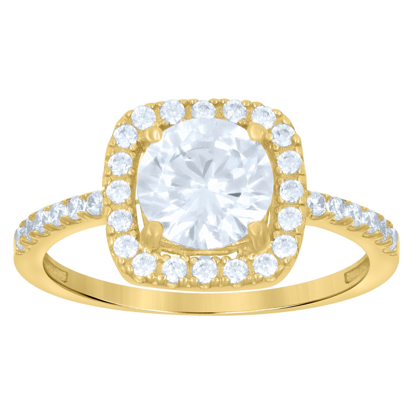 10K Yellow Gold Womens Cubic-Zirconia Fashion Ring