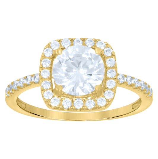 10K Yellow Gold Womens Cubic-Zirconia Fashion Ring