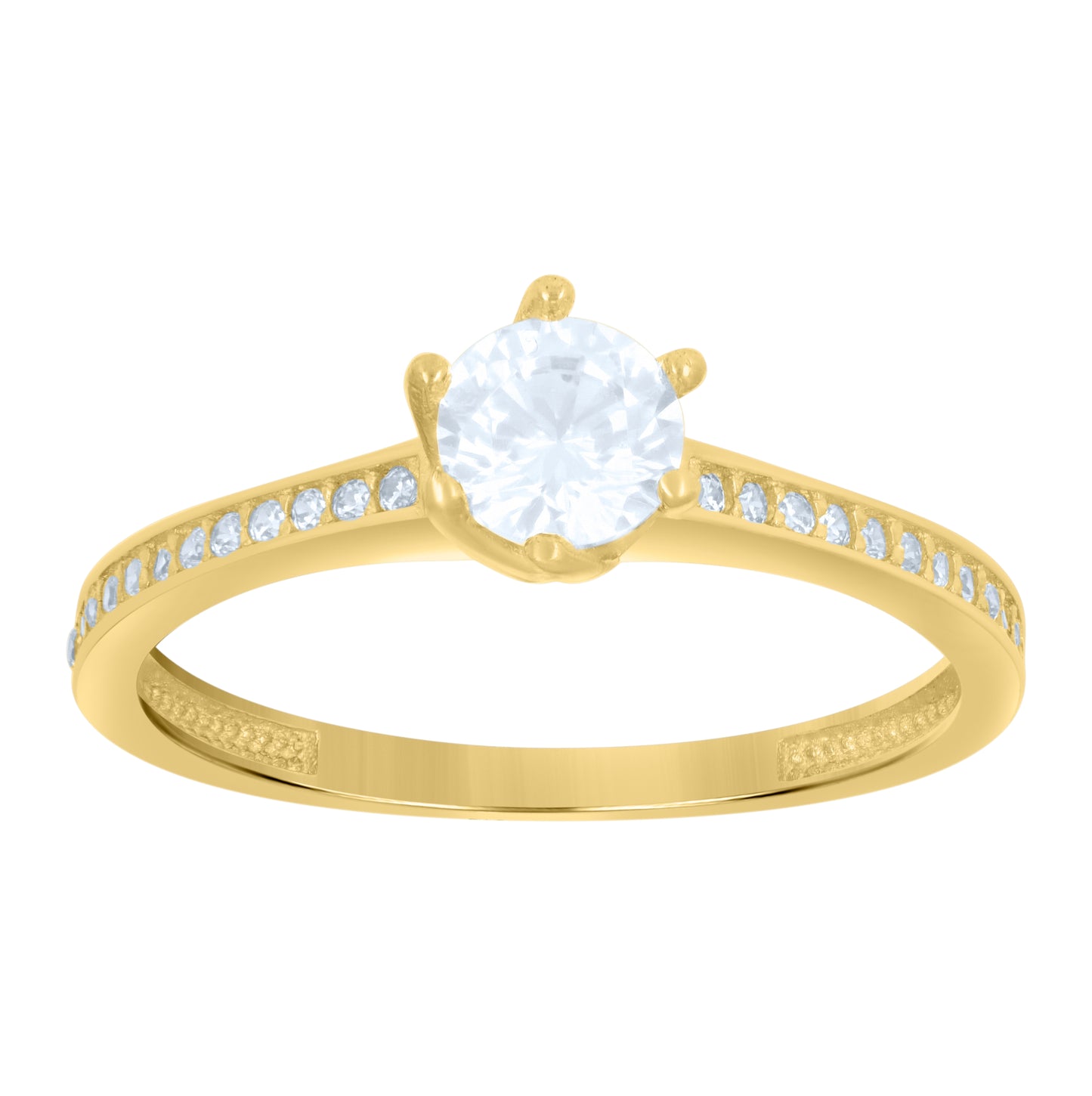 14K Yellow Gold Womens Cubic-Zirconia Fashion Ring