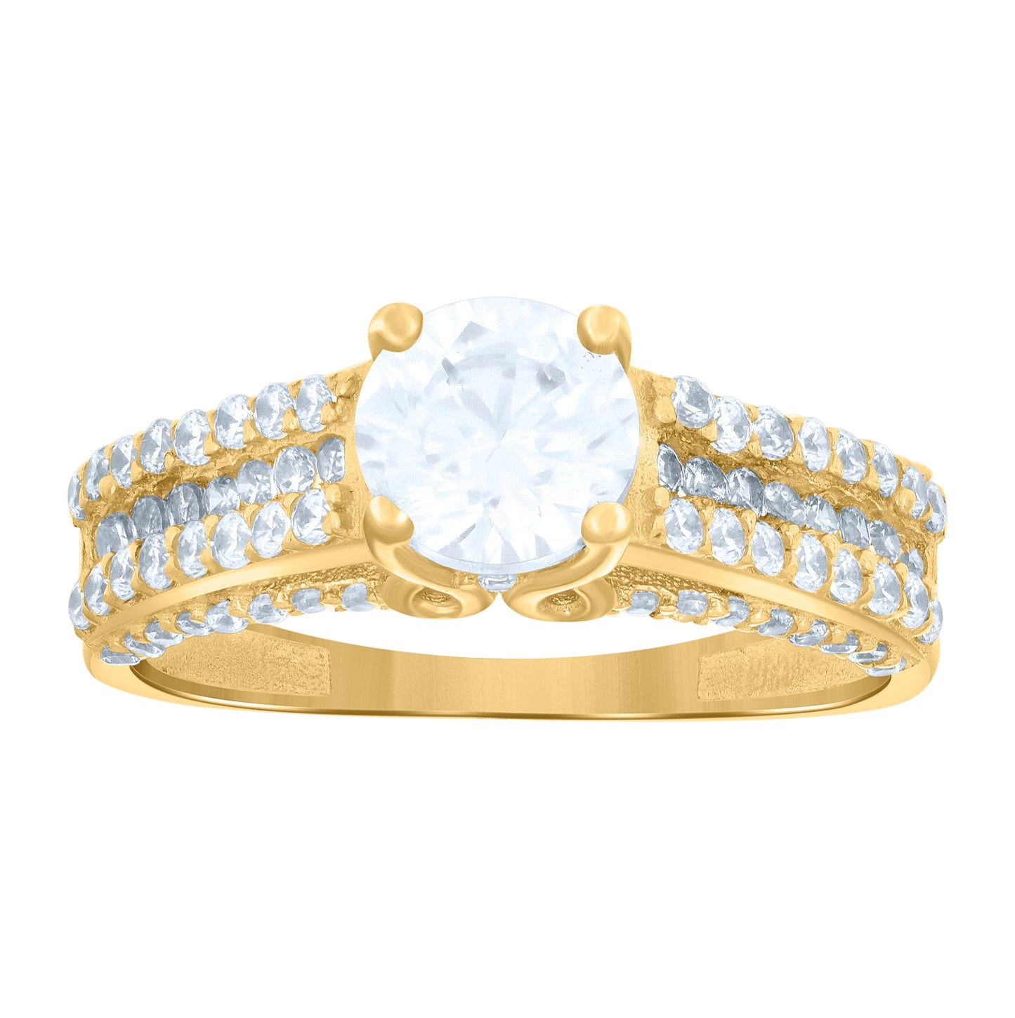 14K Yellow Gold Womens Cubic-Zirconia Duo Bridal Ring Set