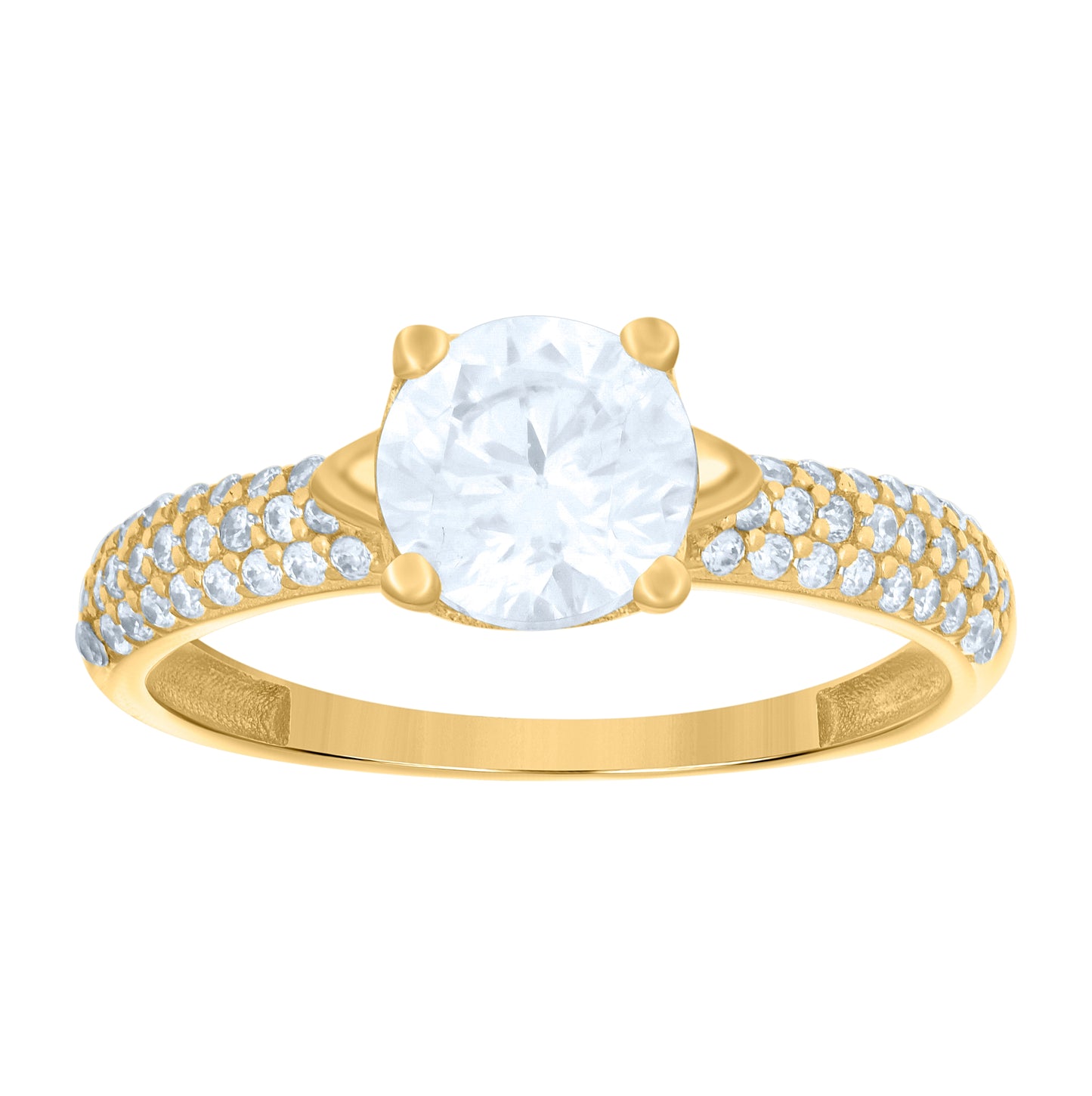 14K Yellow Gold Womens Cubic-Zirconia Duo Bridal Ring Set