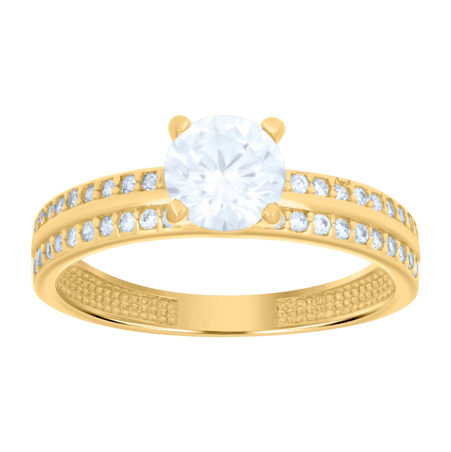 14K Yellow Gold Womens Cubic-Zirconia Duo Bridal Ring Set