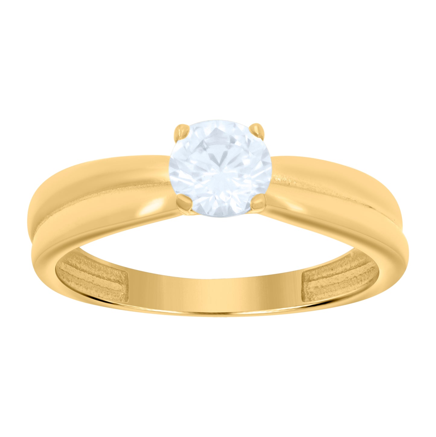 14K Yellow Gold Womens Cubic-Zirconia Duo Bridal Ring Set