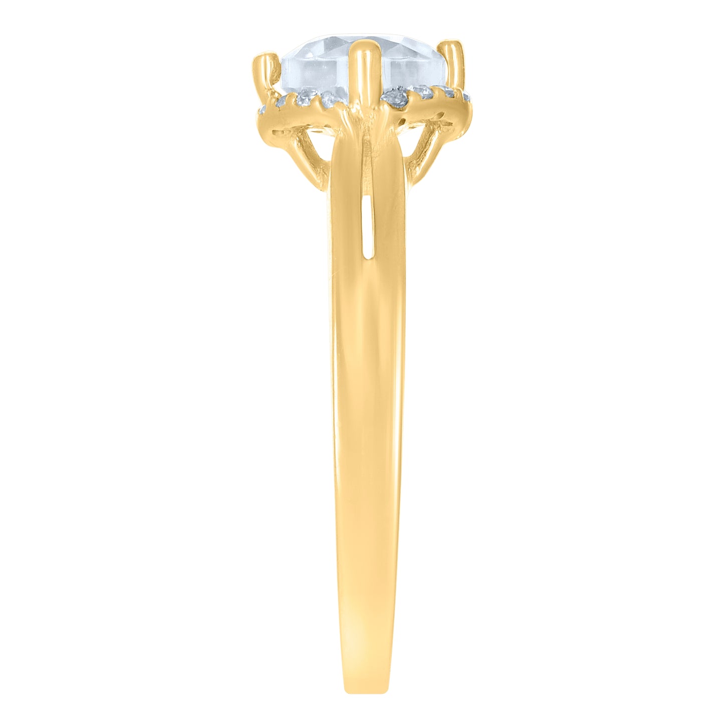 10K Yellow Gold Womens Cubic-Zirconia Engagement Ring