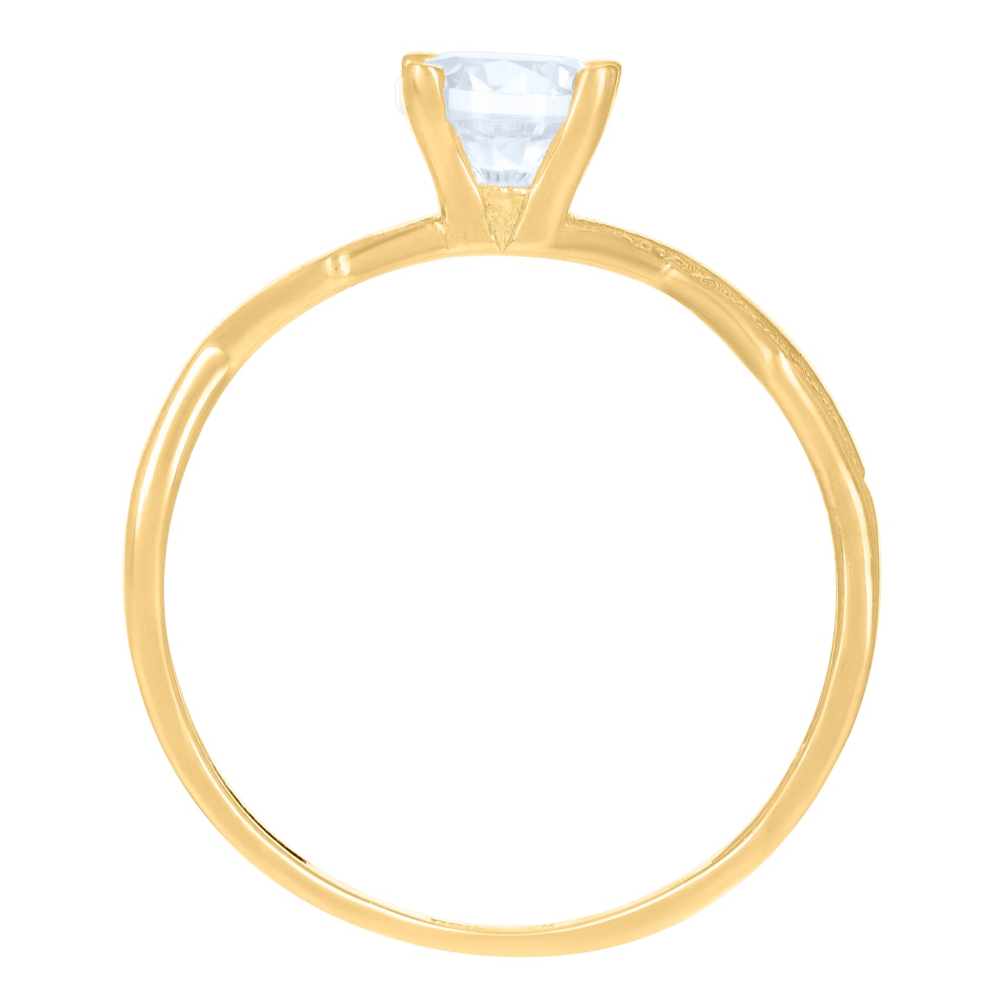 10K Yellow Gold Womens Cubic-Zirconia Fashion Ring
