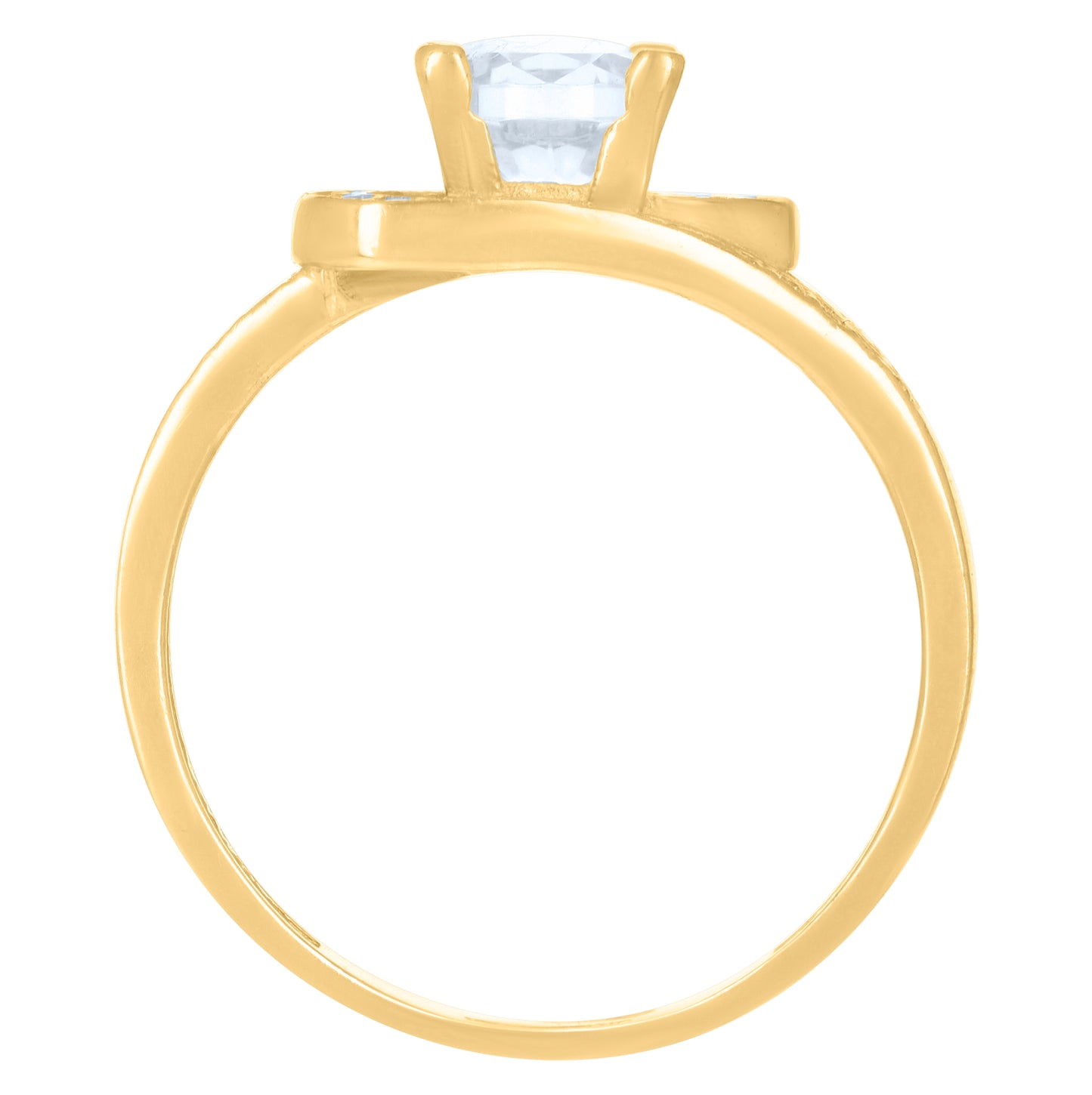 10K Yellow Gold Womens Cubic-Zirconia Fashion Ring