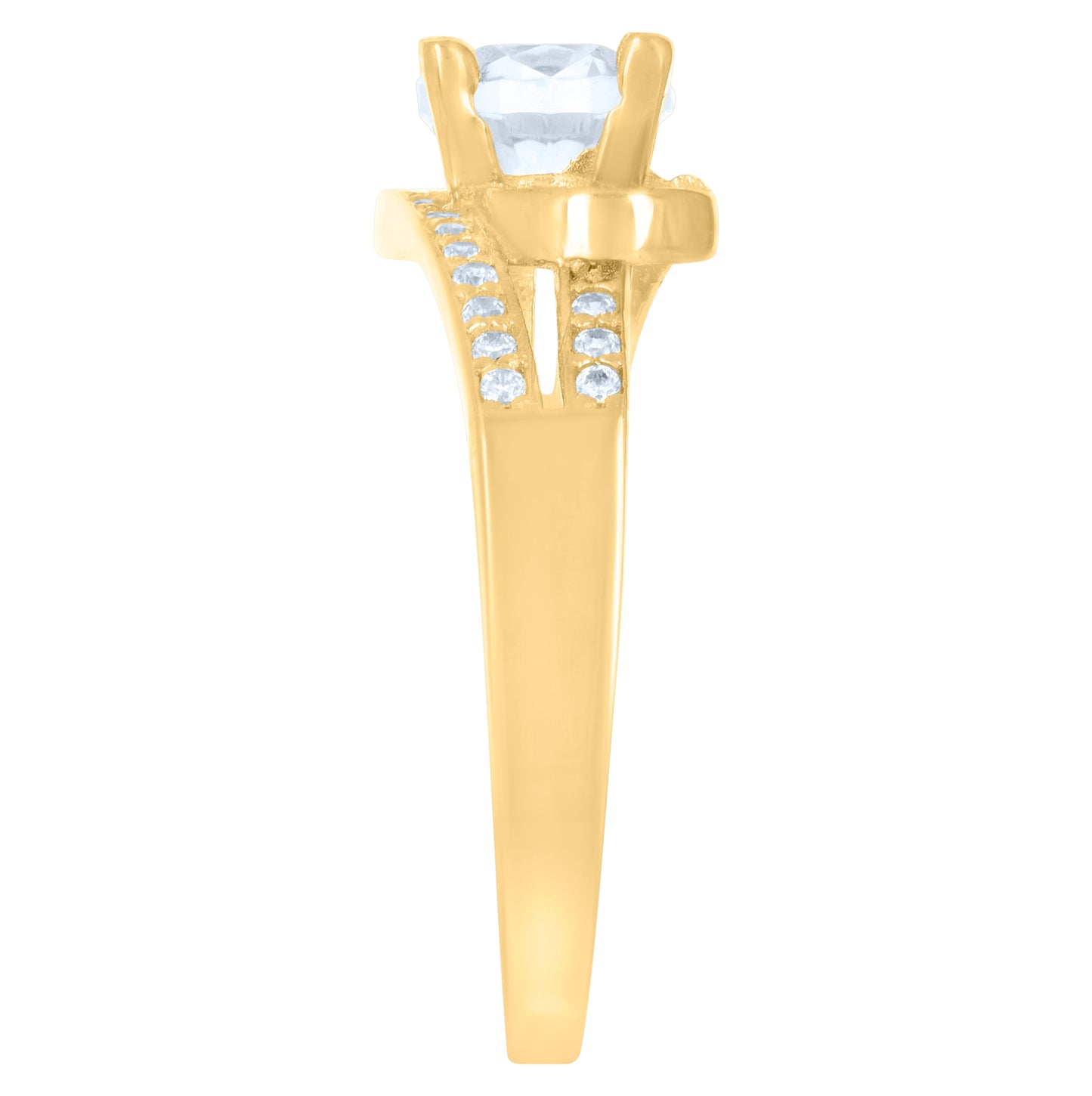 10K Yellow Gold Womens Cubic-Zirconia Fashion Ring