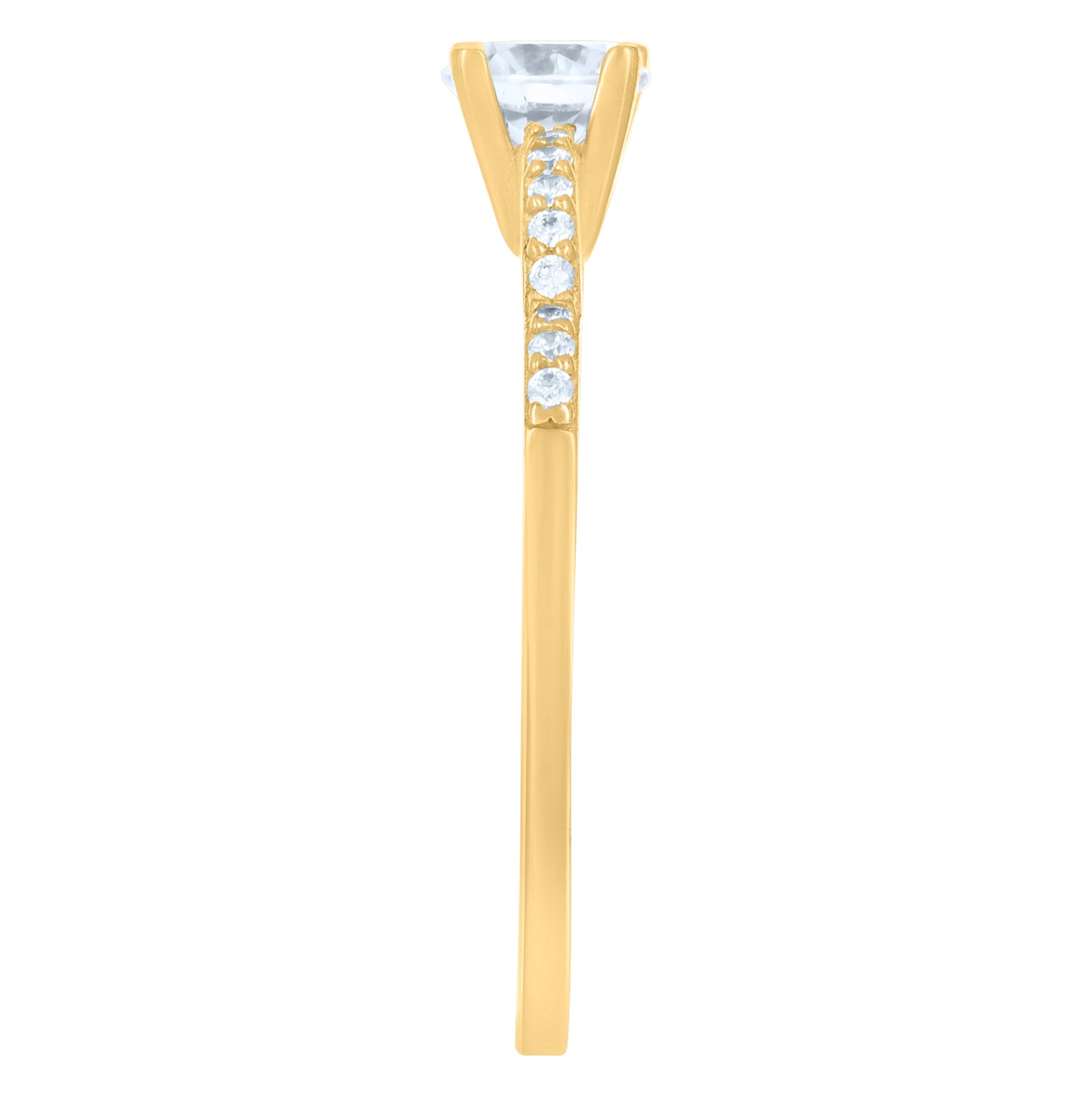10K Yellow Gold Womens Cubic-Zirconia Fashion Ring