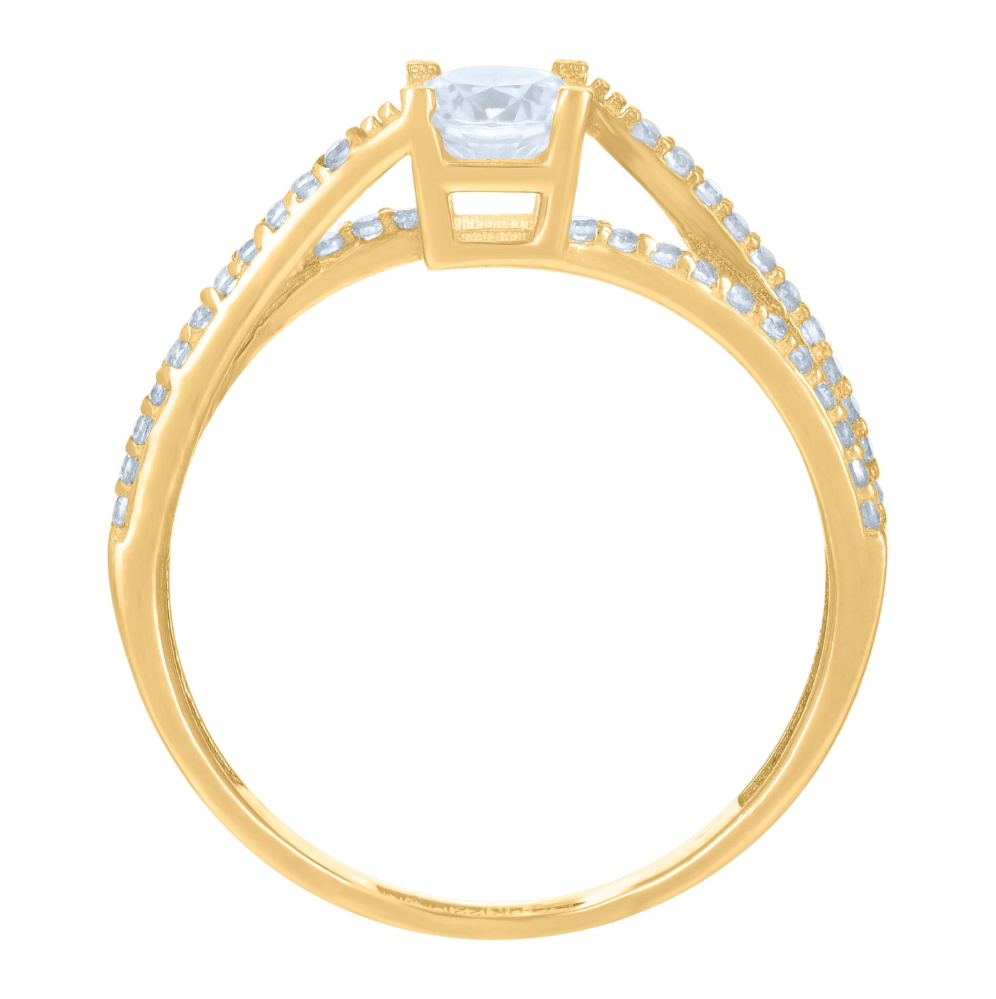 10K Yellow Gold Womens Cubic-Zirconia Fashion Ring