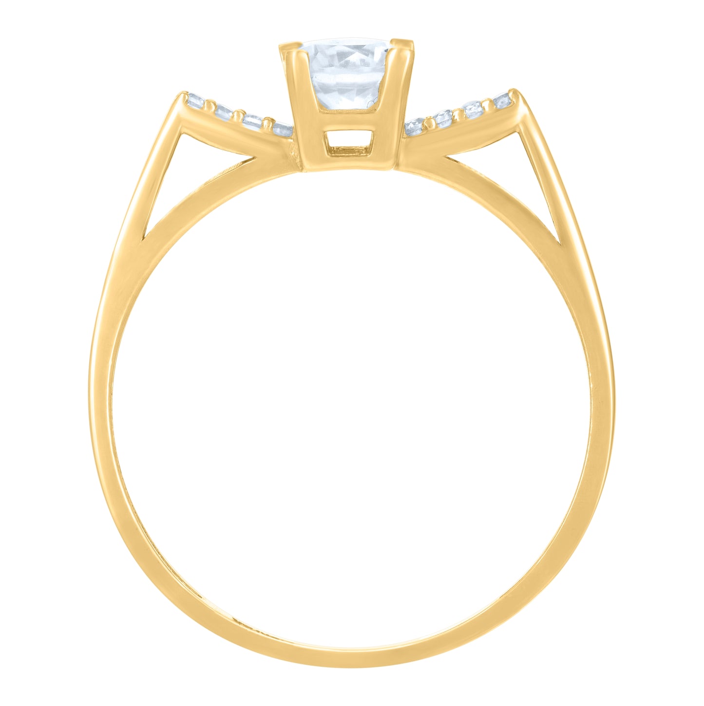 10K Yellow Gold Womens Cubic-Zirconia Fashion Ring