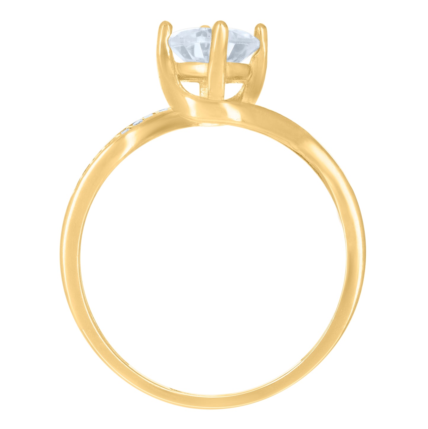 10K Yellow Gold Womens Cubic-Zirconia Fashion Ring