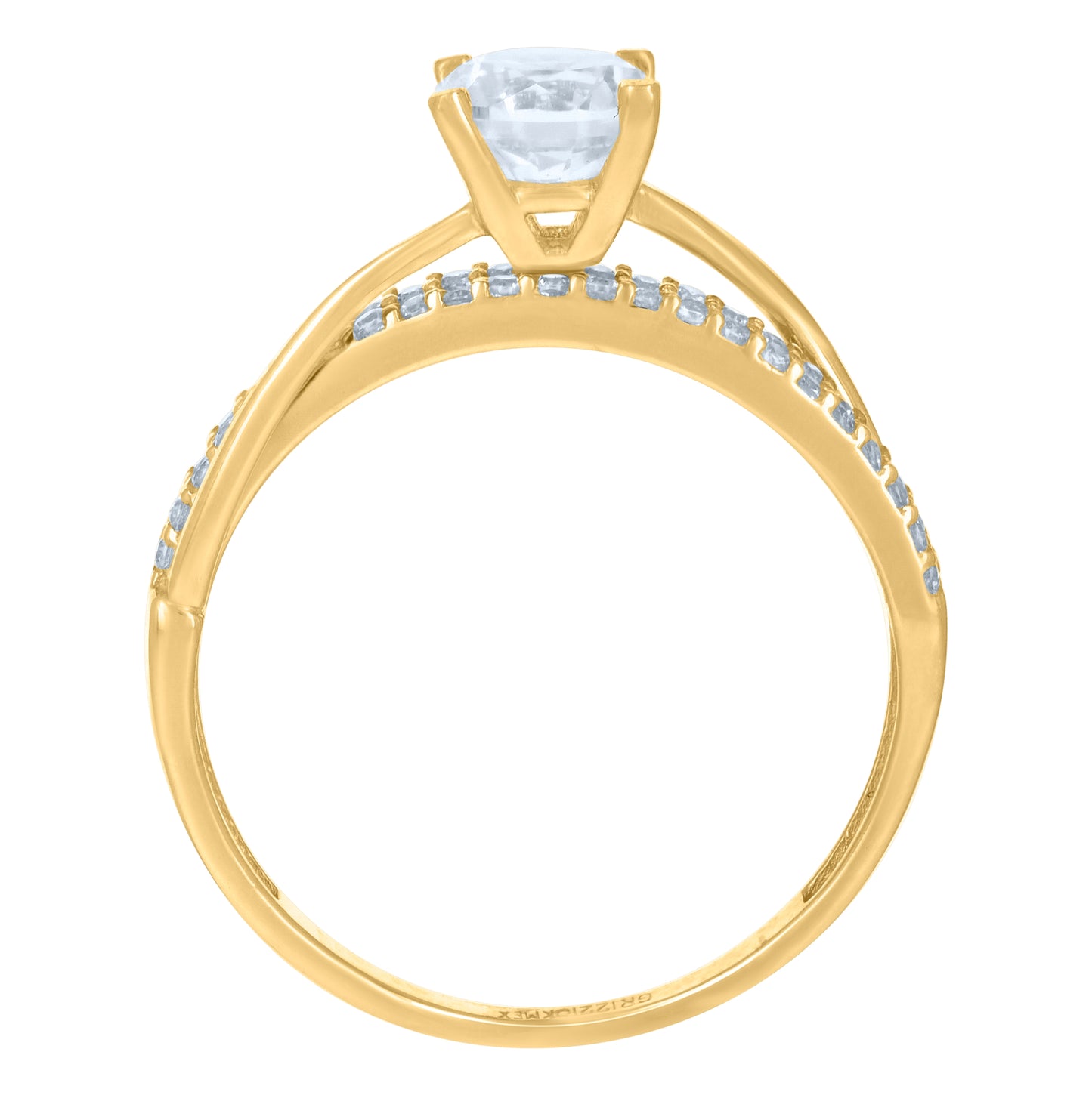 10K Yellow Gold Womens Cubic-Zirconia Fashion Ring
