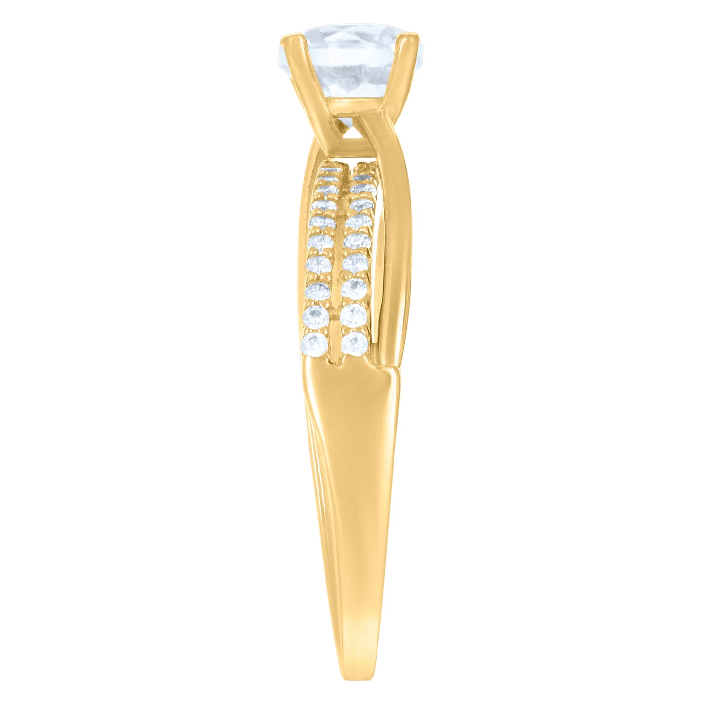 10K Yellow Gold Womens Cubic-Zirconia Fashion Ring