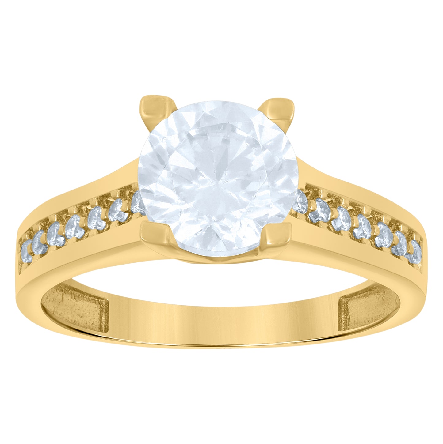 10K Yellow Gold Womens Cubic-Zirconia Fashion Ring