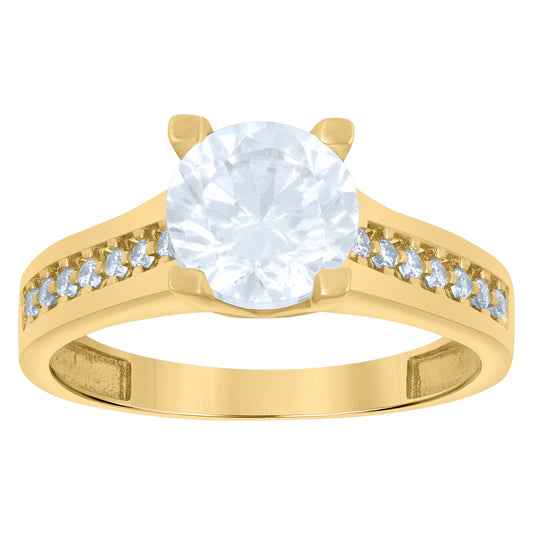 10K Yellow Gold Womens Cubic-Zirconia Fashion Ring
