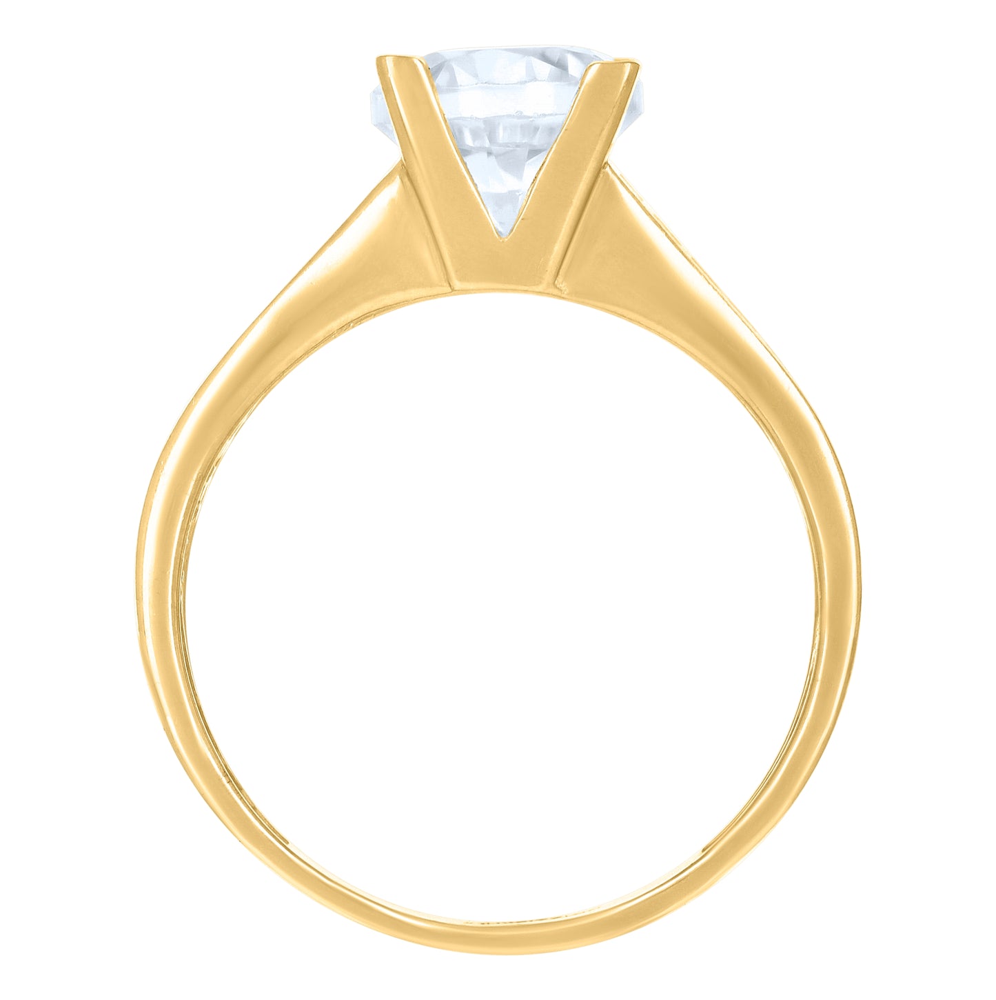 10K Yellow Gold Womens Cubic-Zirconia Fashion Ring