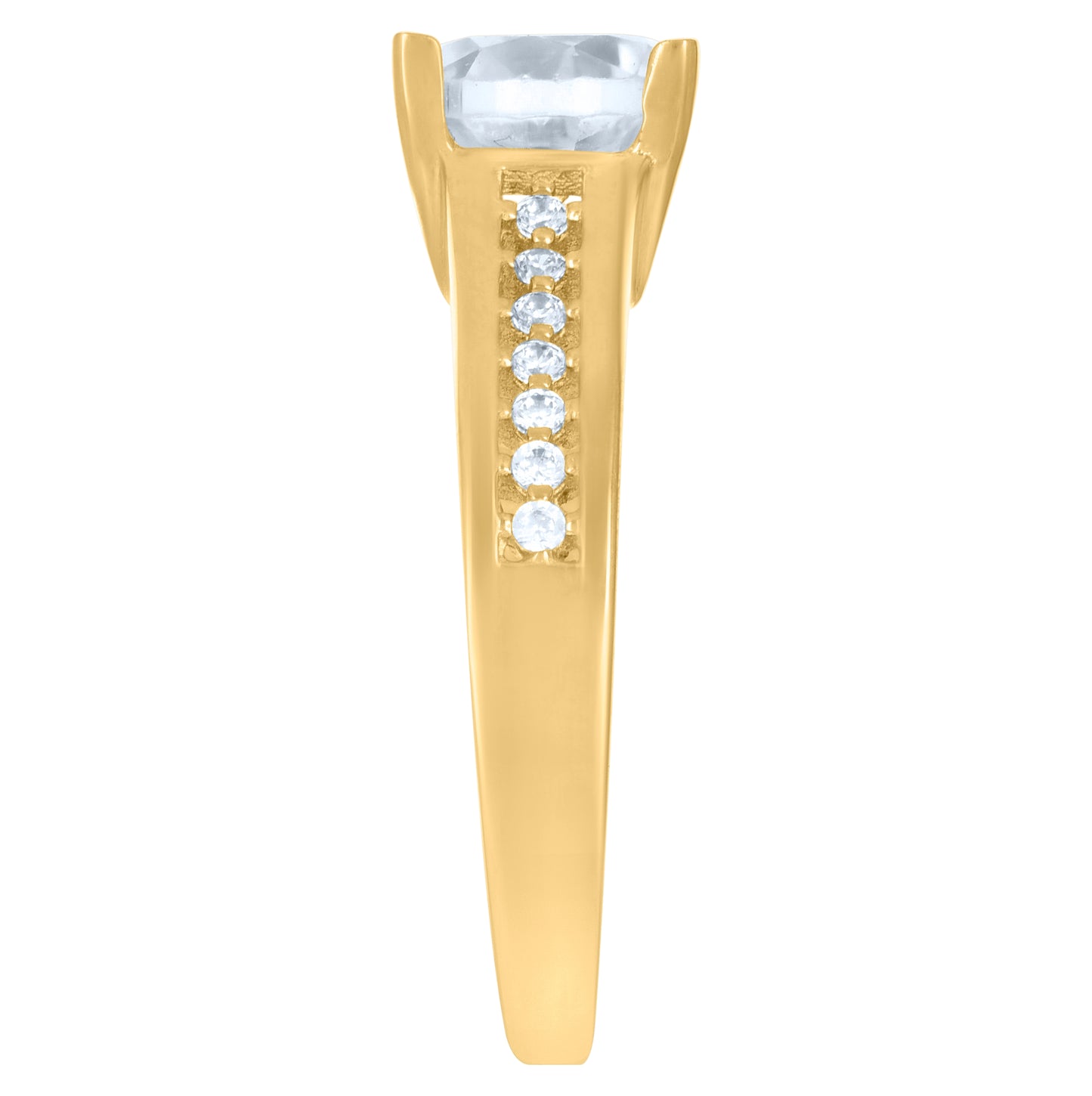 10K Yellow Gold Womens Cubic-Zirconia Fashion Ring