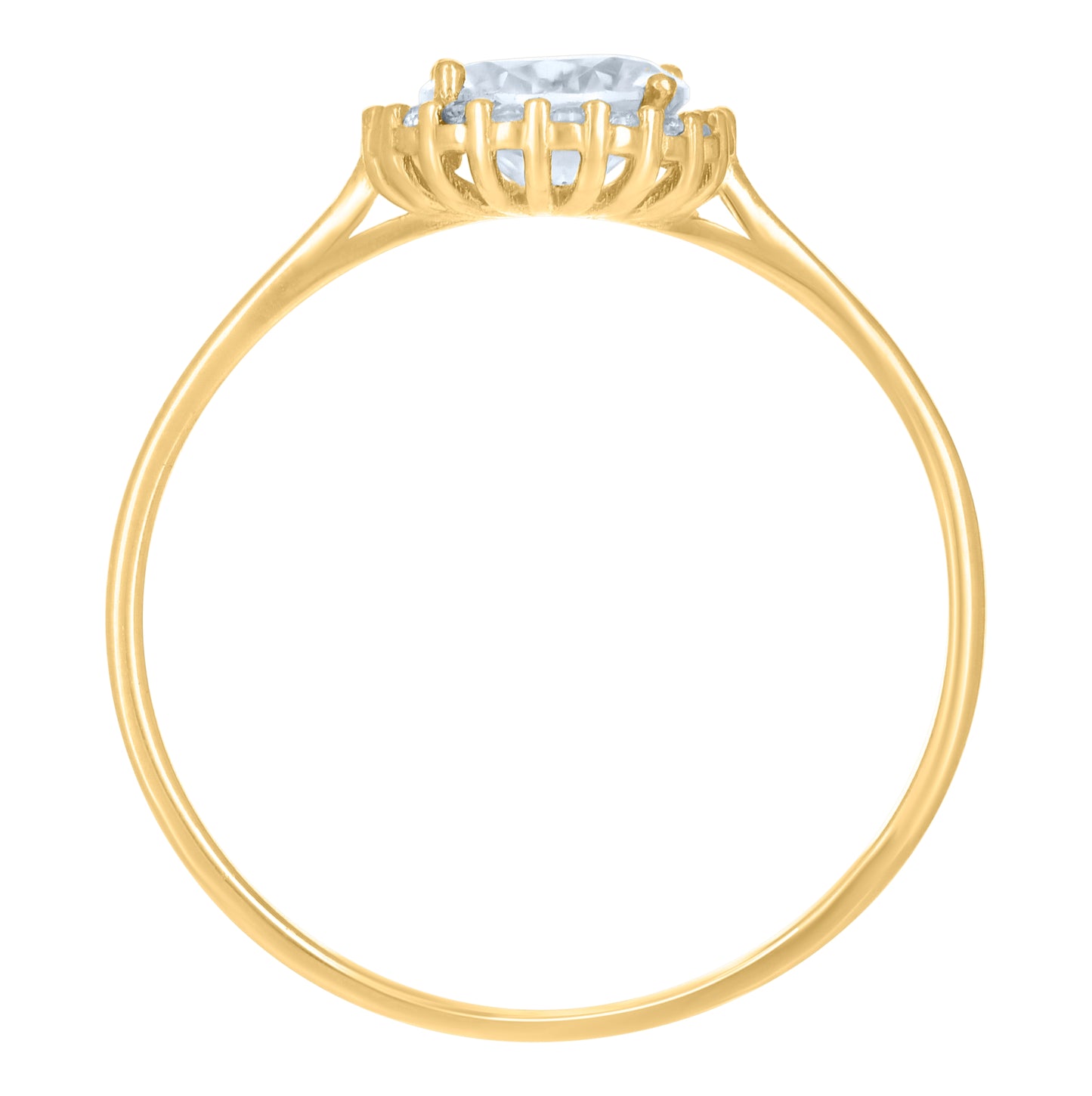 10K Yellow Gold Womens Cubic-Zirconia Engagement Ring