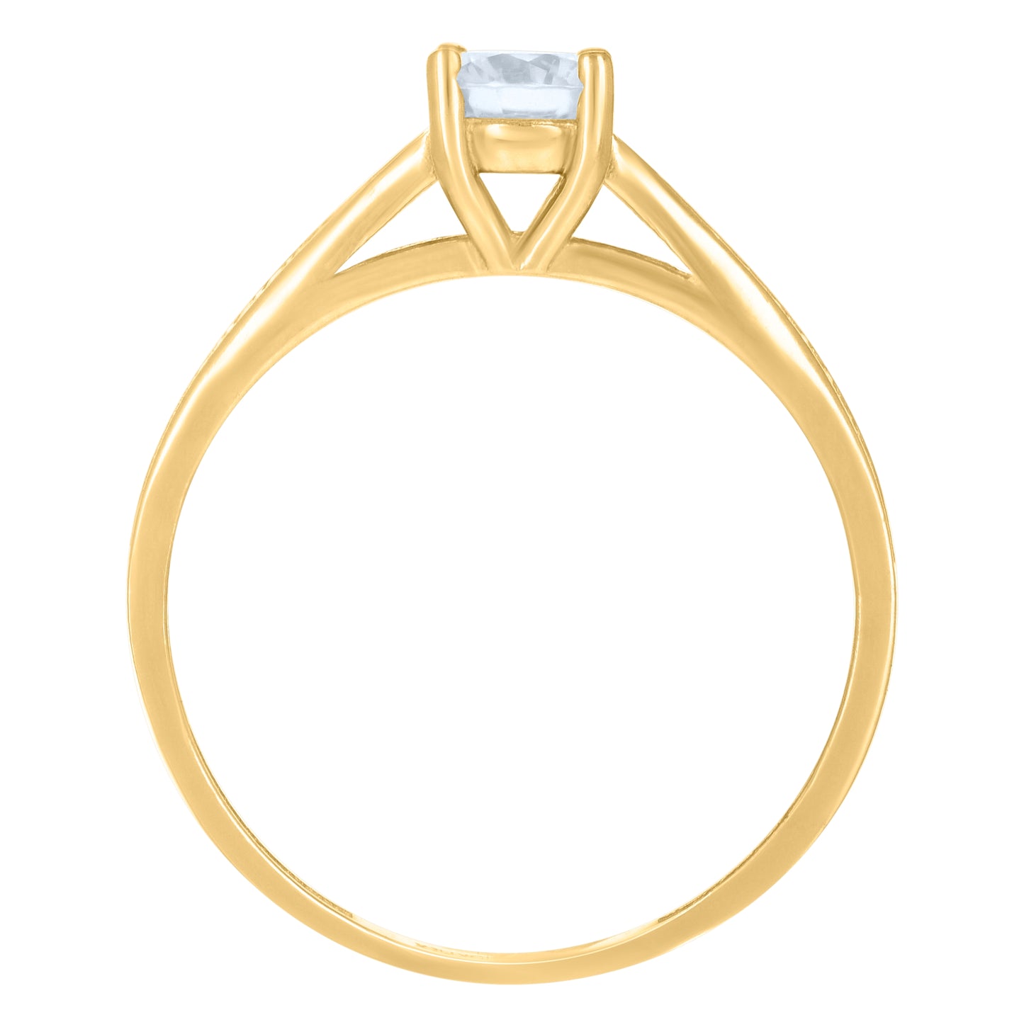 10K Yellow Gold Womens Cubic-Zirconia Engagement Ring