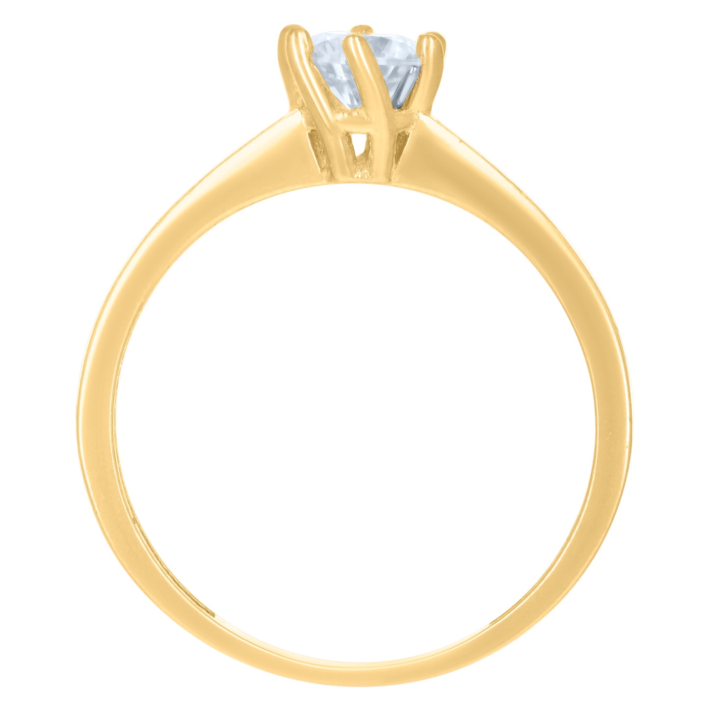 10K Yellow Gold Womens Cubic-Zirconia Engagement Ring