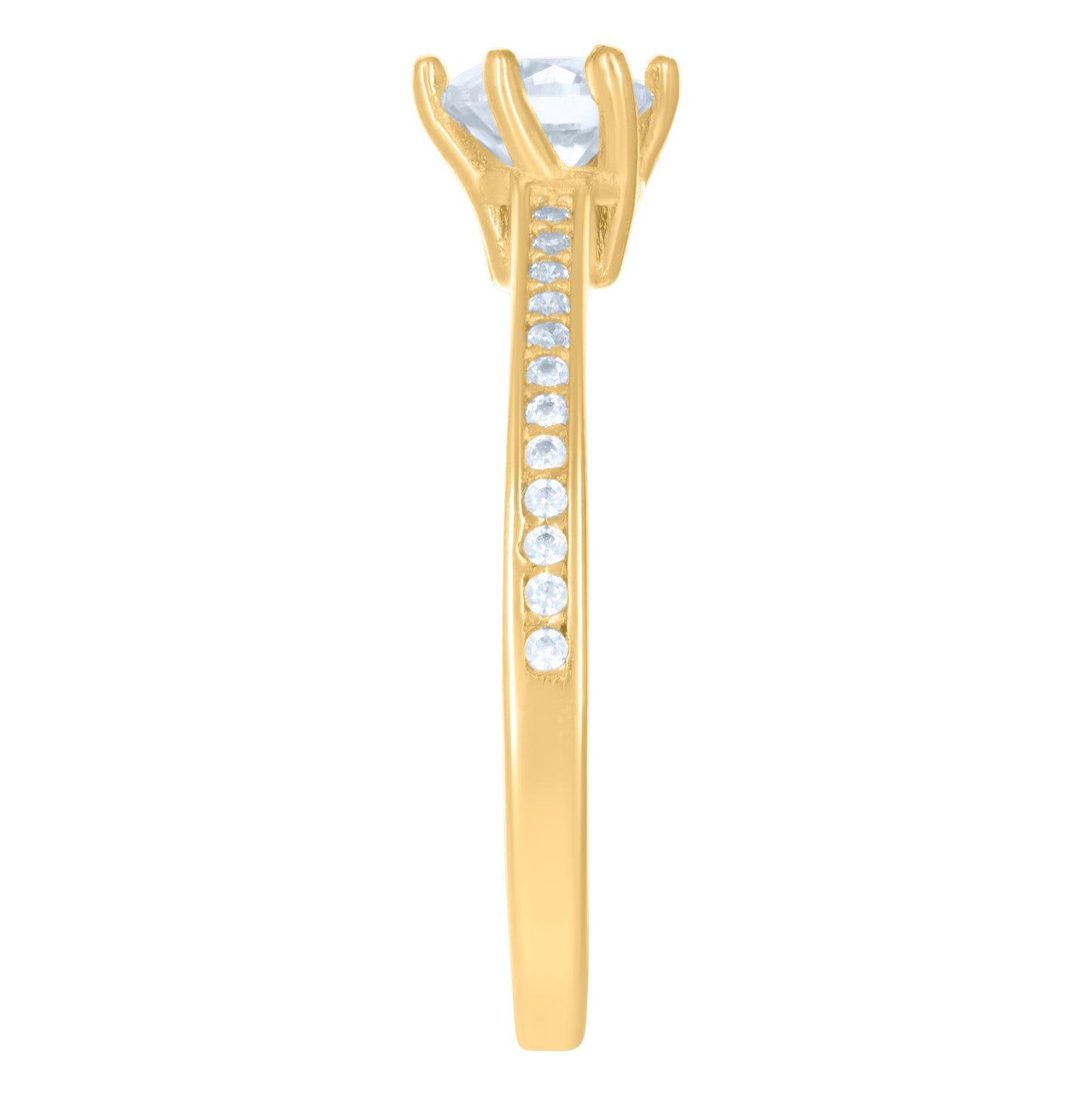 10K Yellow Gold Womens Cubic-Zirconia Engagement Ring