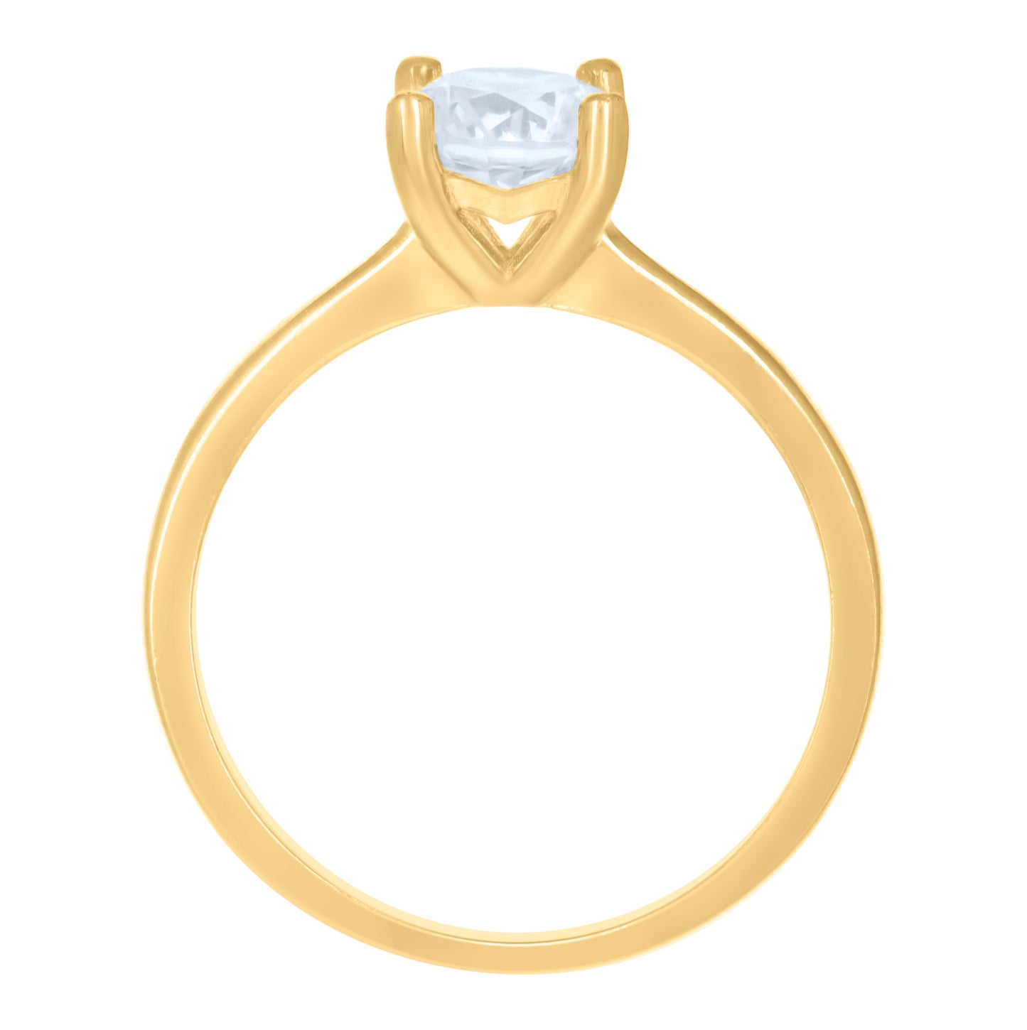 10K Yellow Gold Womens Cubic-Zirconia Engagement Ring