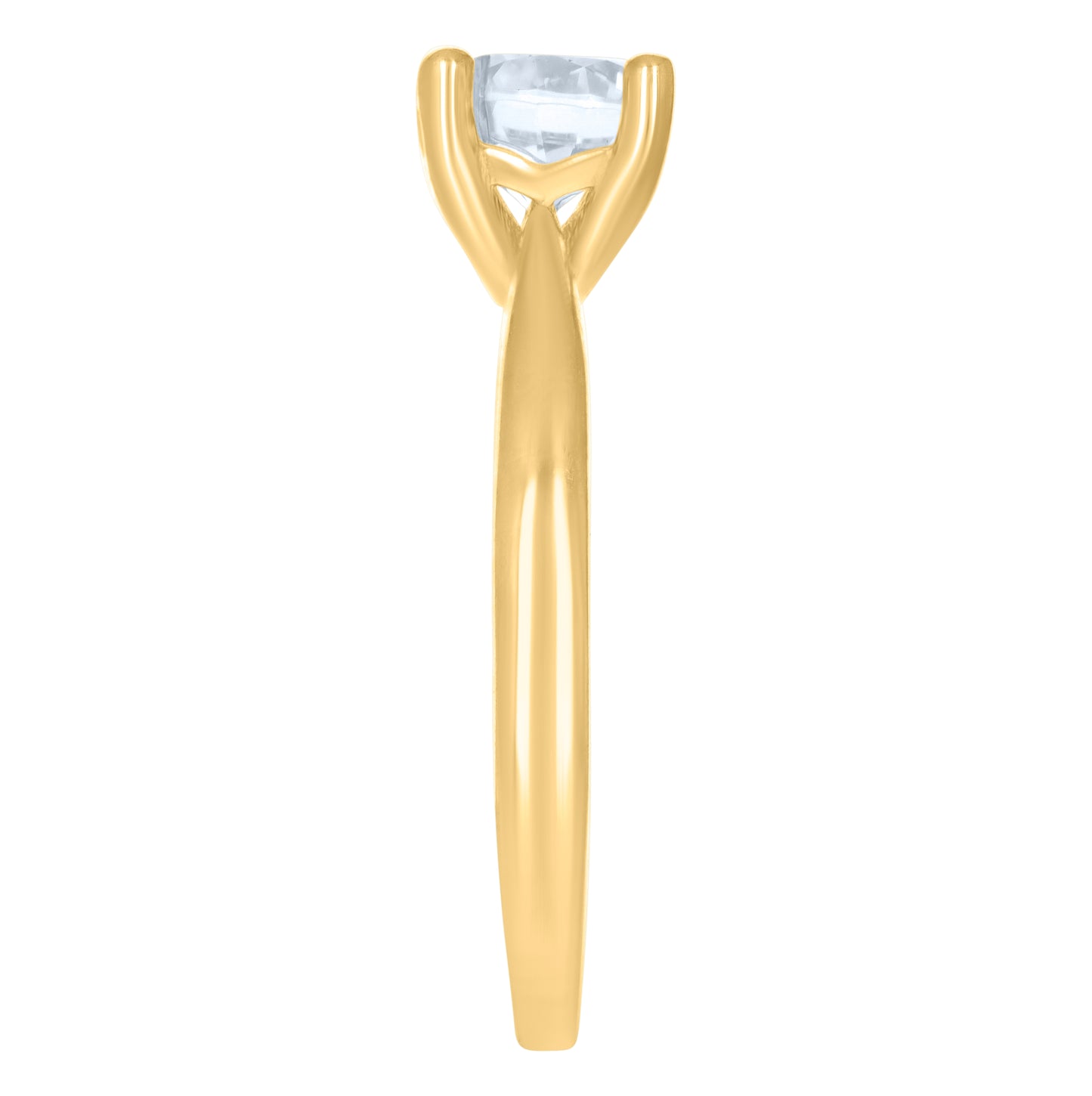 10K Yellow Gold Womens Cubic-Zirconia Engagement Ring