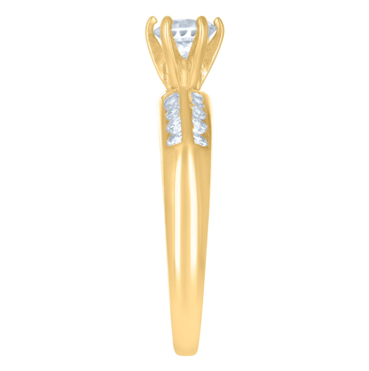 10K Yellow Gold Womens Cubic-Zirconia Engagement Ring