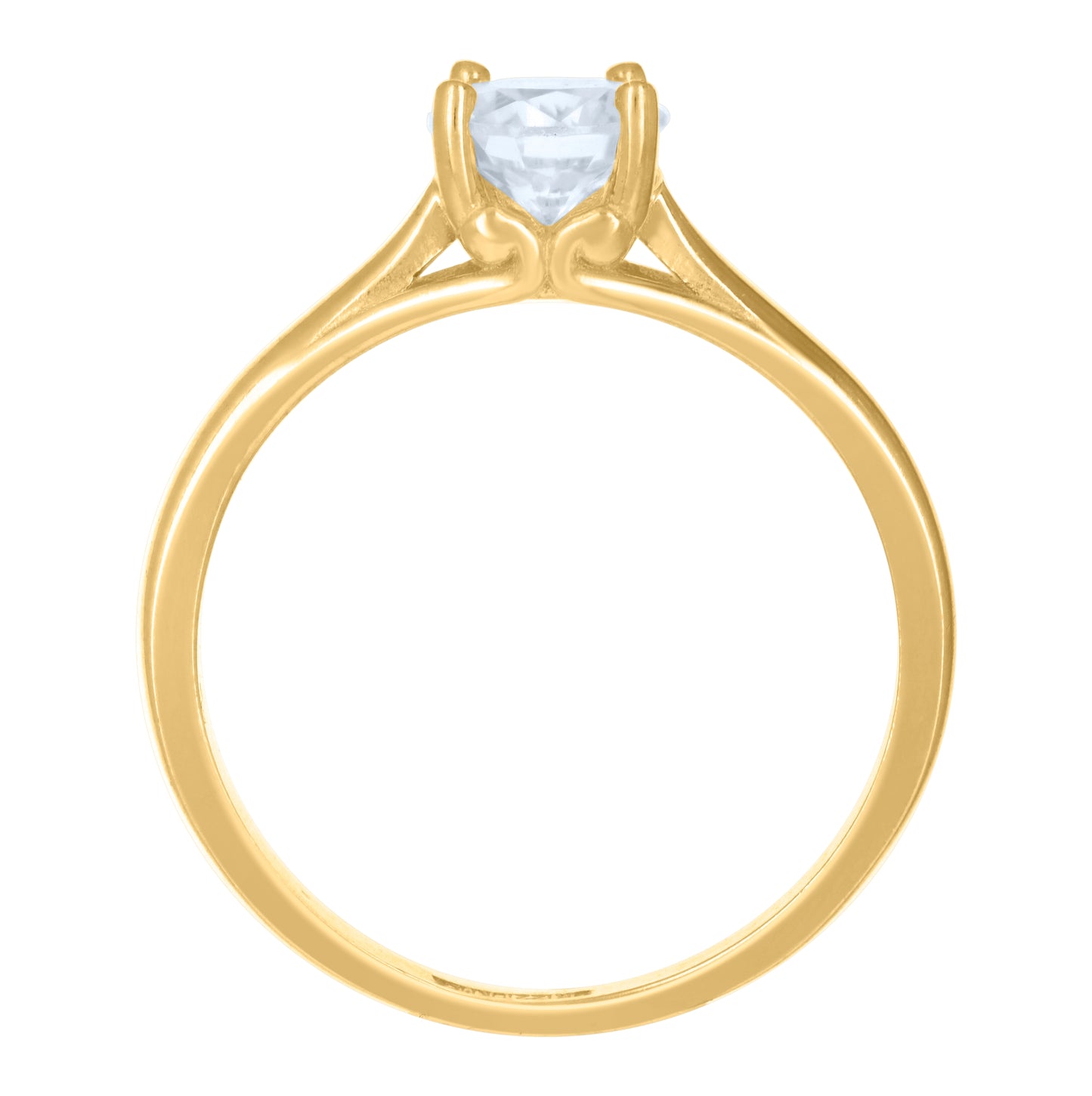 10K Yellow Gold Womens Cubic-Zirconia Engagement Ring