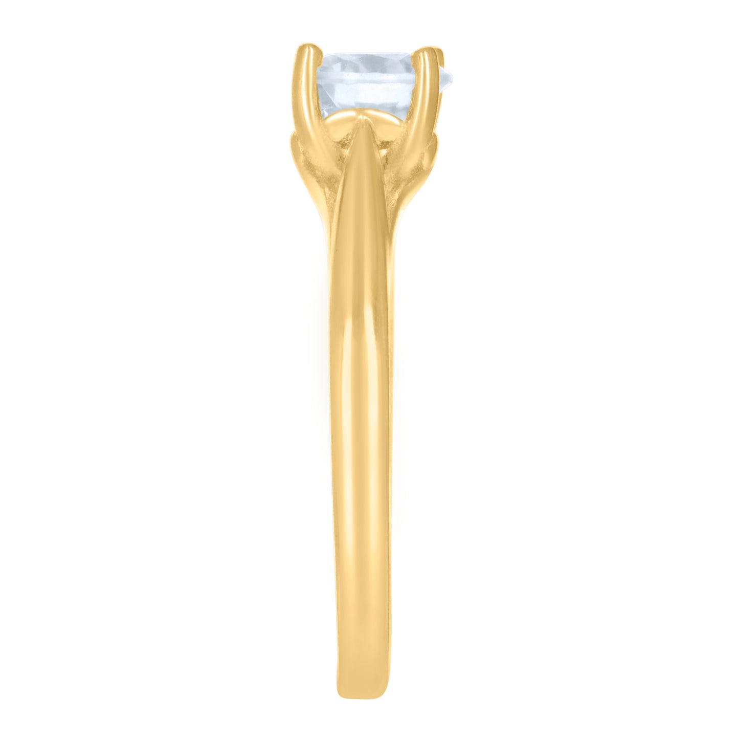 10K Yellow Gold Womens Cubic-Zirconia Engagement Ring