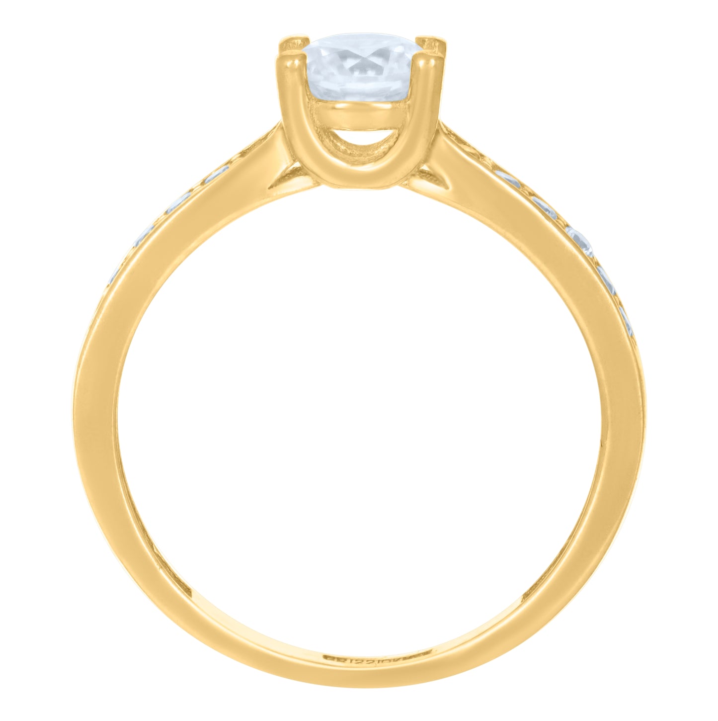 10K Yellow Gold Womens Cubic-Zirconia Engagement Ring