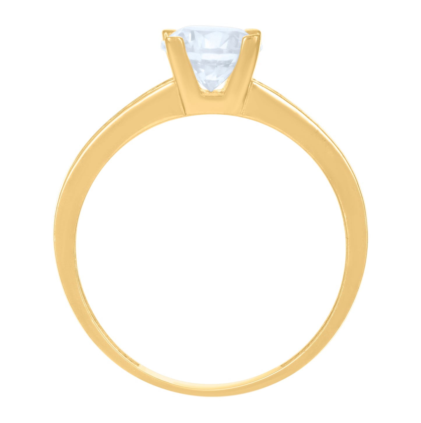 10K Yellow Gold Womens Cubic-Zirconia Engagement Ring