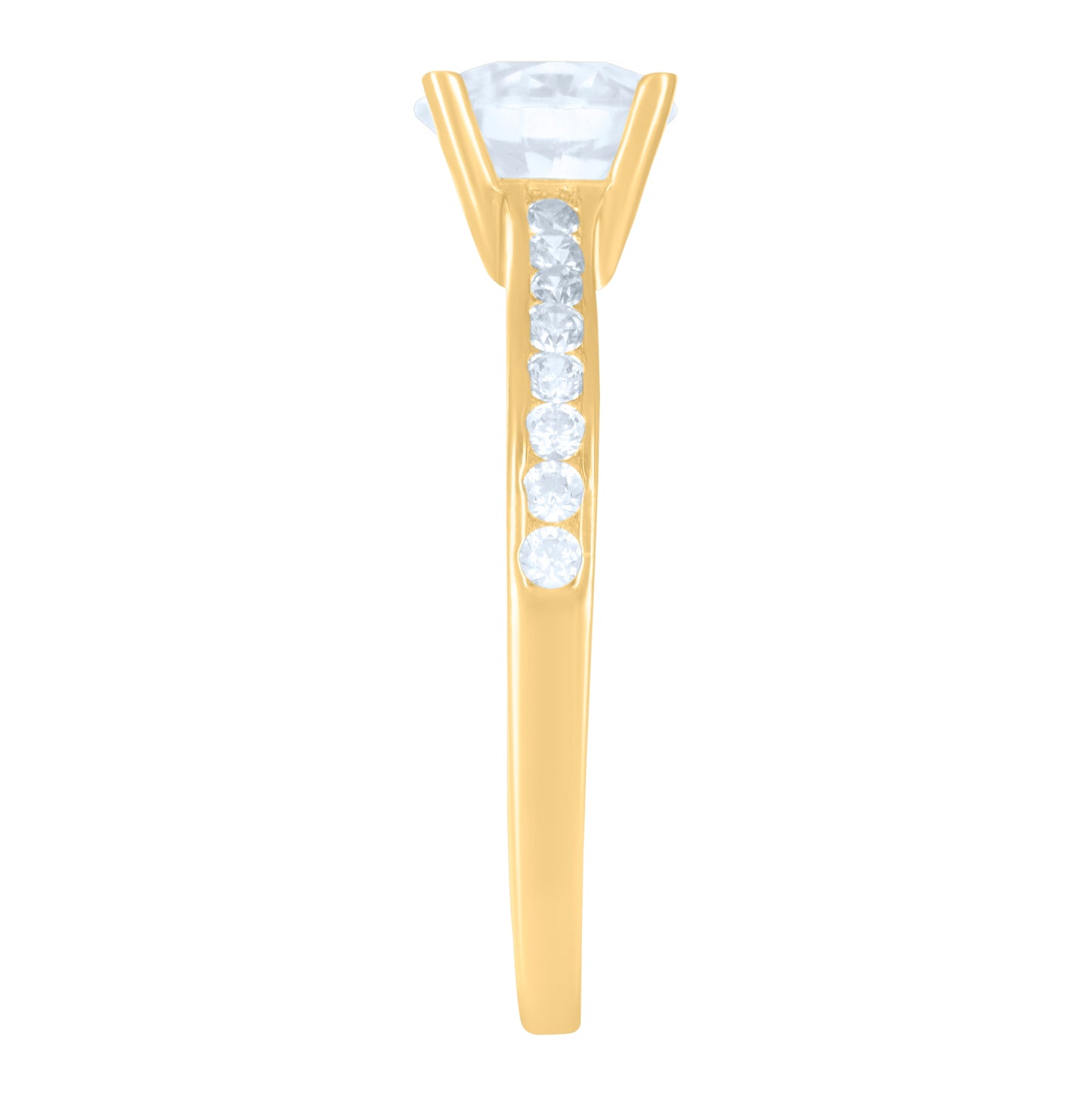 10K Yellow Gold Womens Cubic-Zirconia Engagement Ring