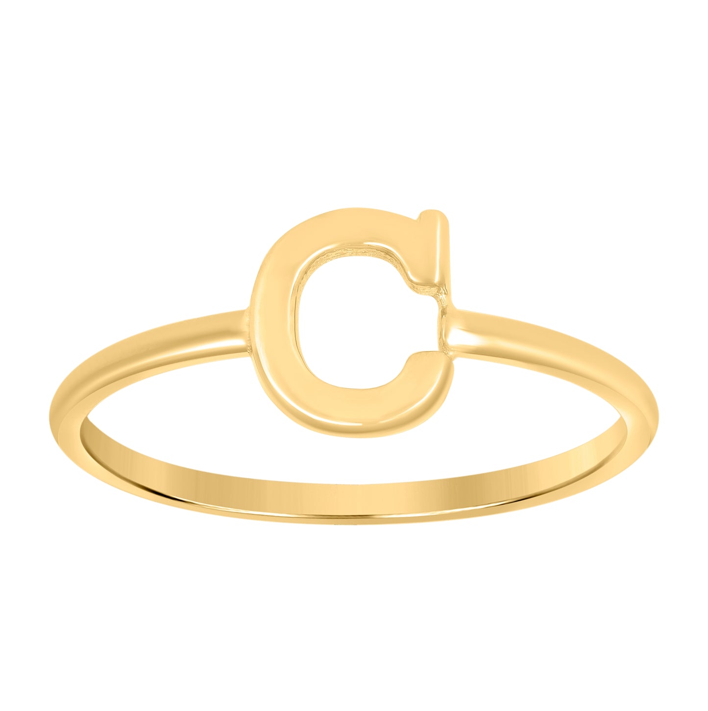 10K Yellow Gold Womens Initial Alphabet Bridal Anniversary Engagement Wedding Ring