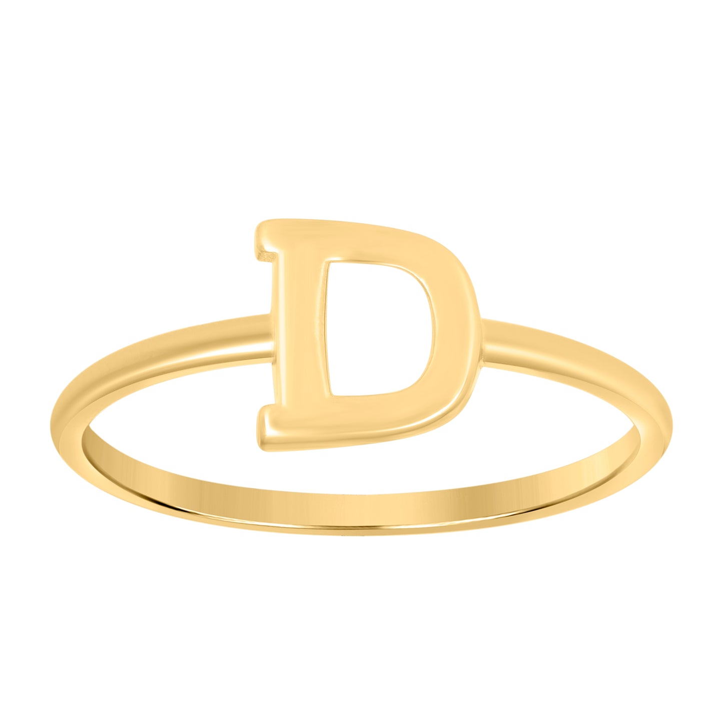 10K Yellow Gold Womens Initial Alphabet Bridal Anniversary Engagement Wedding Ring