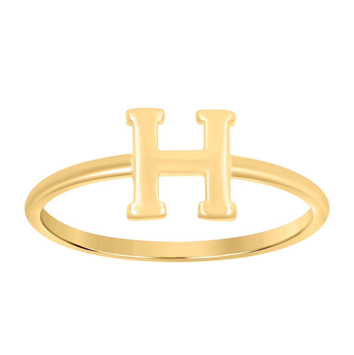 10K Yellow Gold Womens Initial Alphabet Bridal Anniversary Engagement Wedding Ring