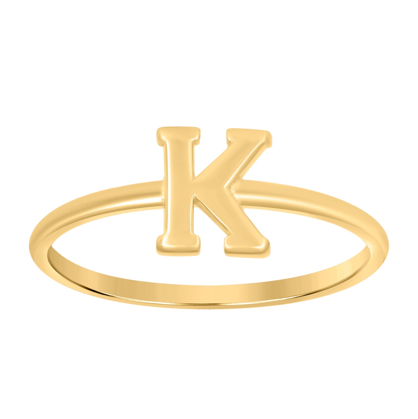 10K Yellow Gold Womens Initial Alphabet Bridal Anniversary Engagement Wedding Ring