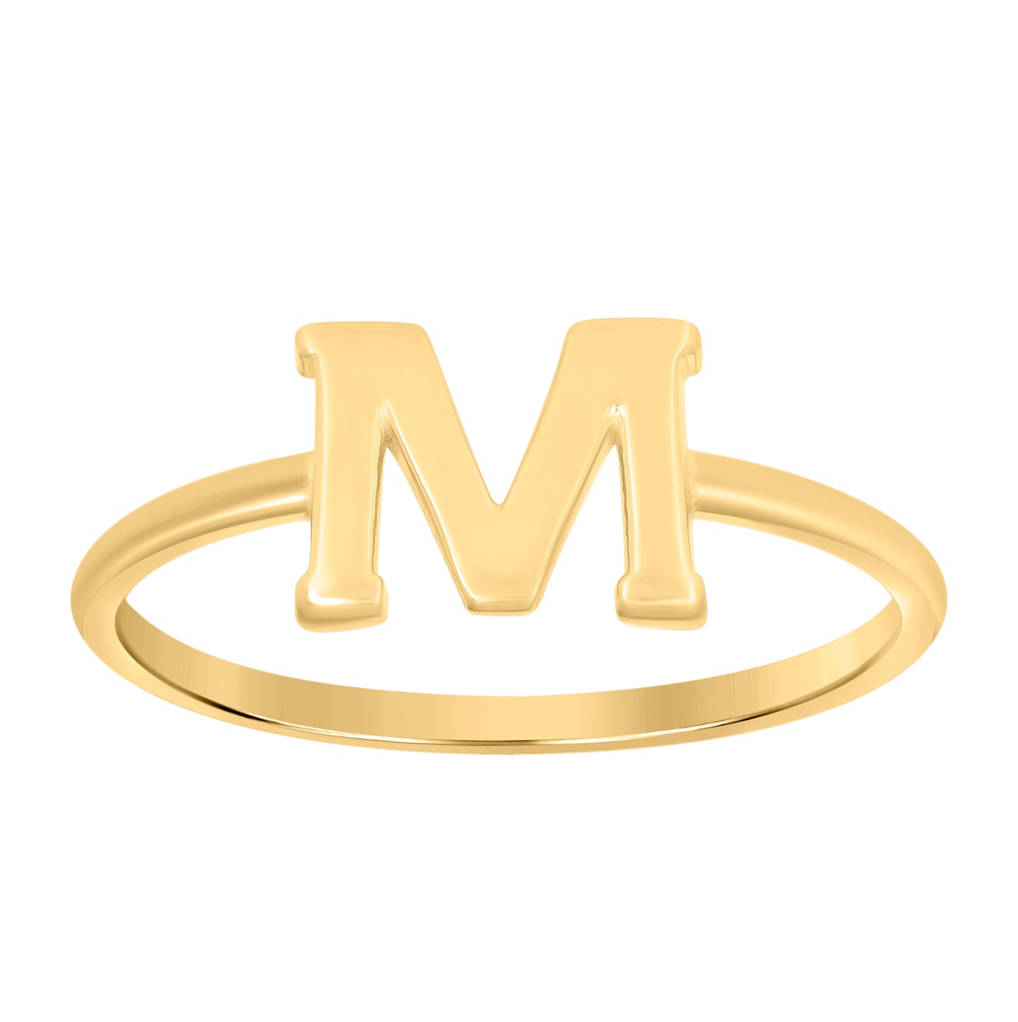 10K Yellow Gold Womens Initial Alphabet Bridal Anniversary Engagement Wedding Ring