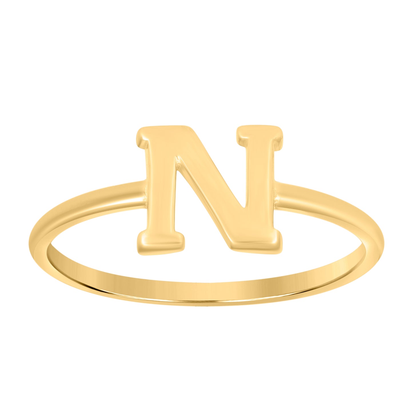 10K Yellow Gold Womens Initial Alphabet Bridal Anniversary Engagement Wedding Ring