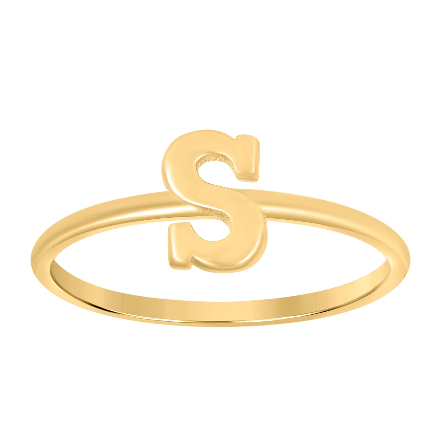 10K Yellow Gold Womens Initial Alphabet Bridal Anniversary Engagement Wedding Ring