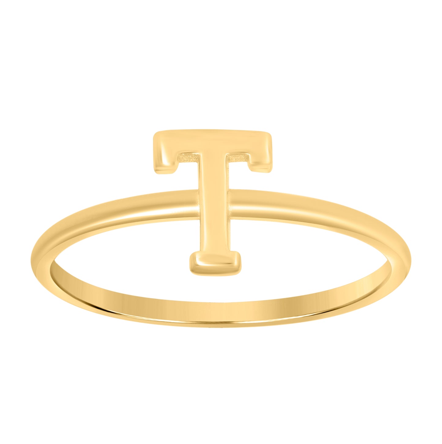 10K Yellow Gold Womens Initial Alphabet Bridal Anniversary Engagement Wedding Ring