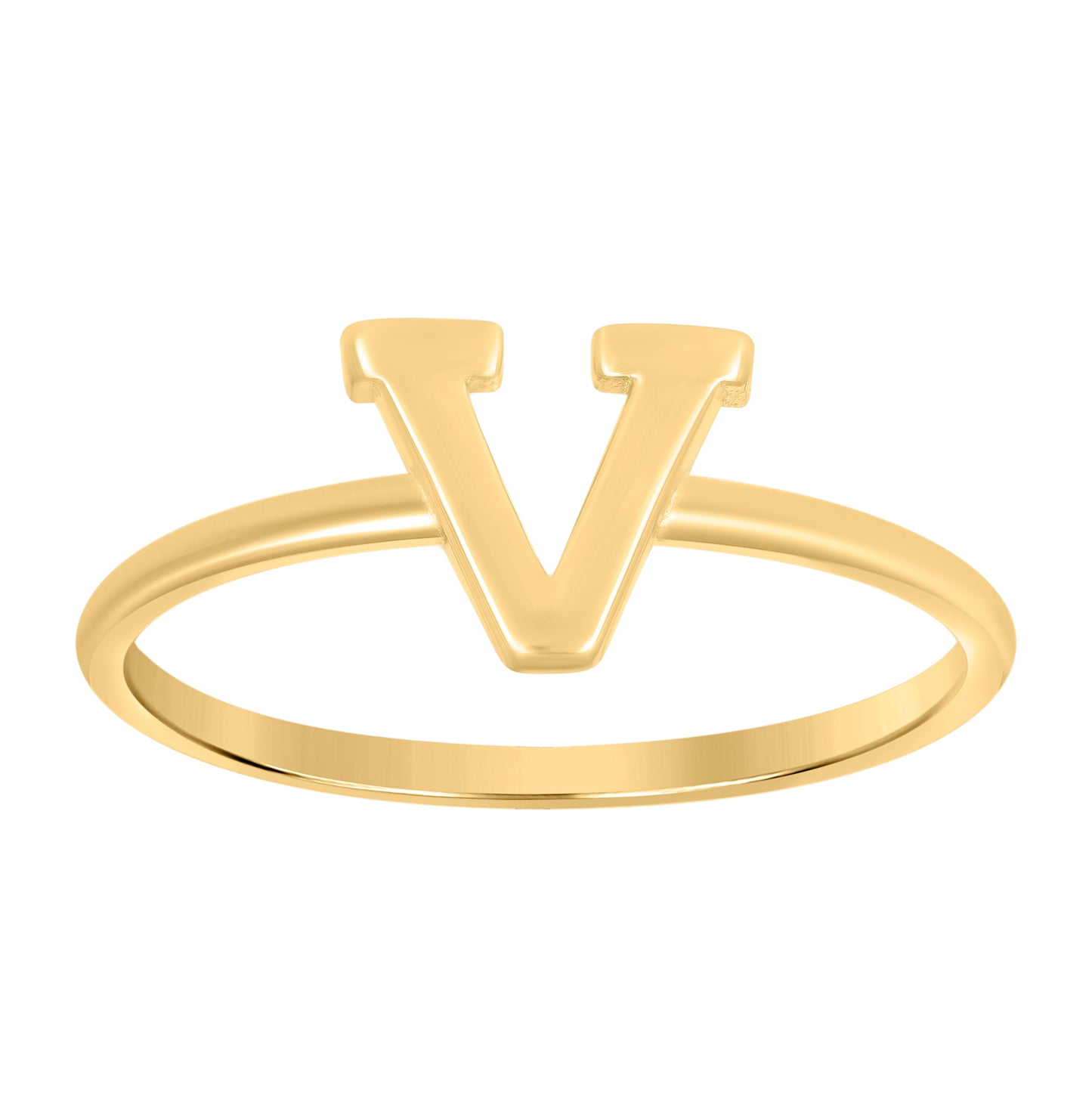 10K Yellow Gold Womens Initial Alphabet Bridal Anniversary Engagement Wedding Ring